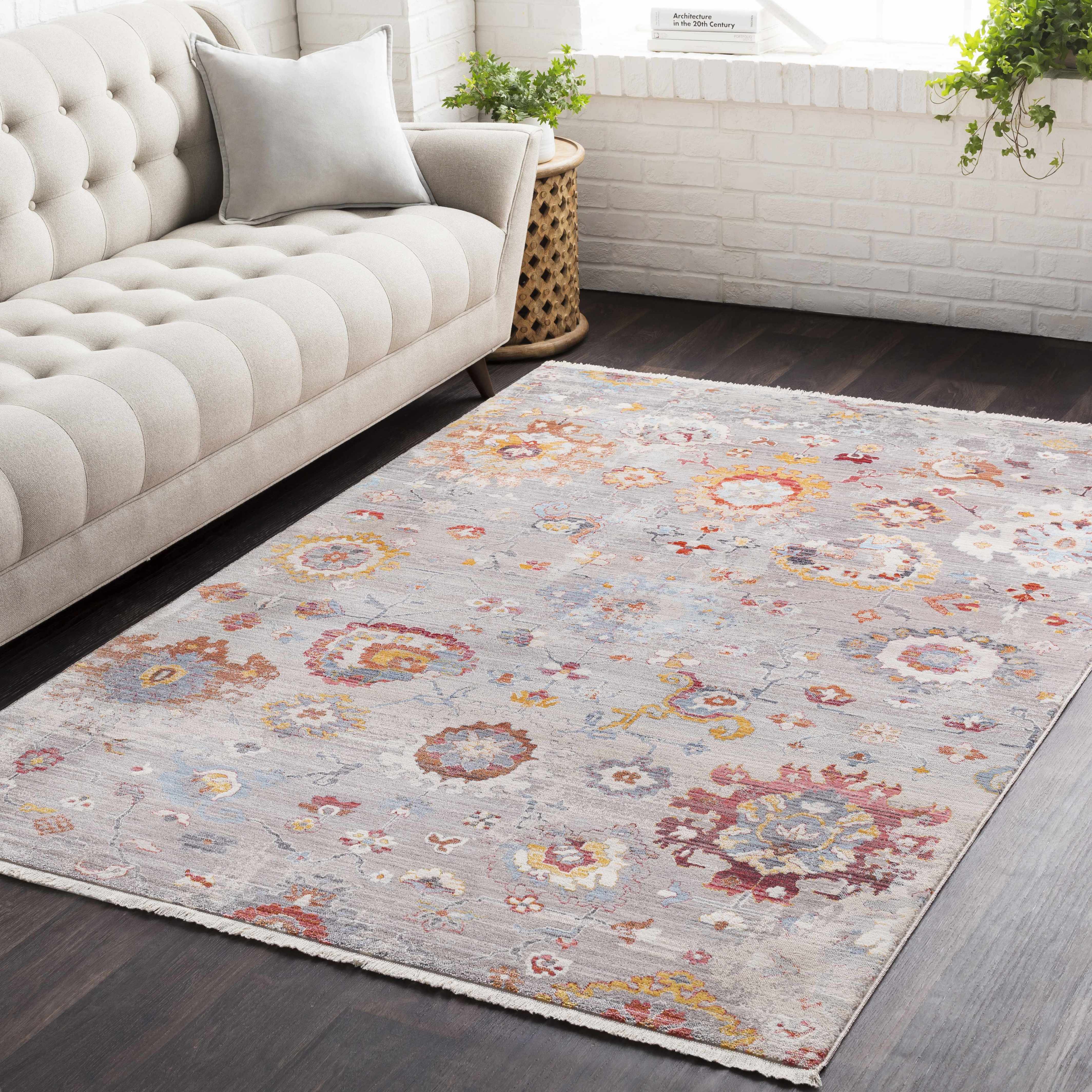 Jetson Floral Rug with Fringes - Clearance - Image 2