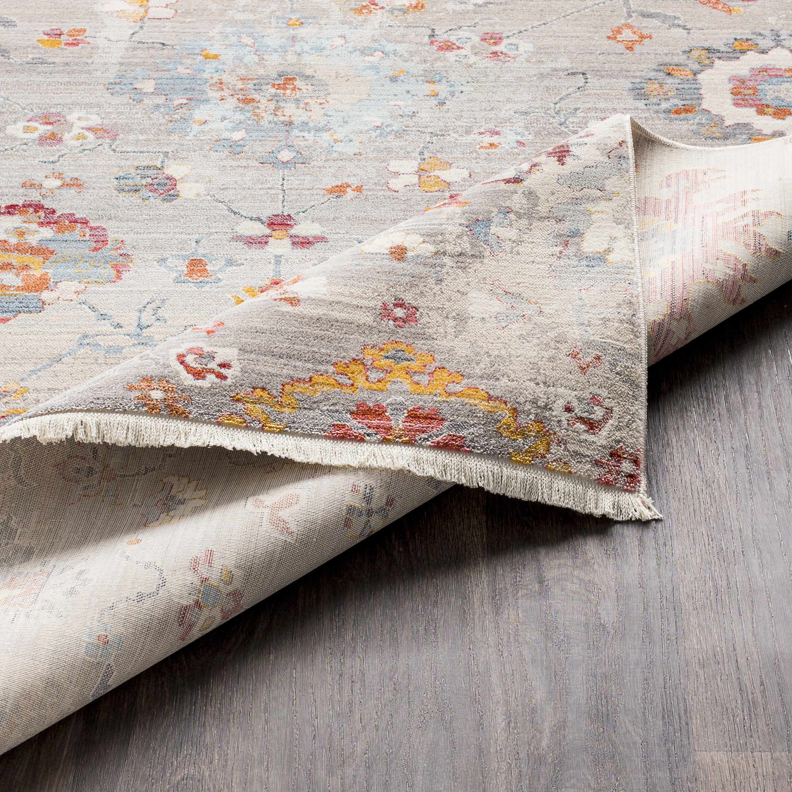 Jetson Floral Rug with Fringes - Clearance - Image 3