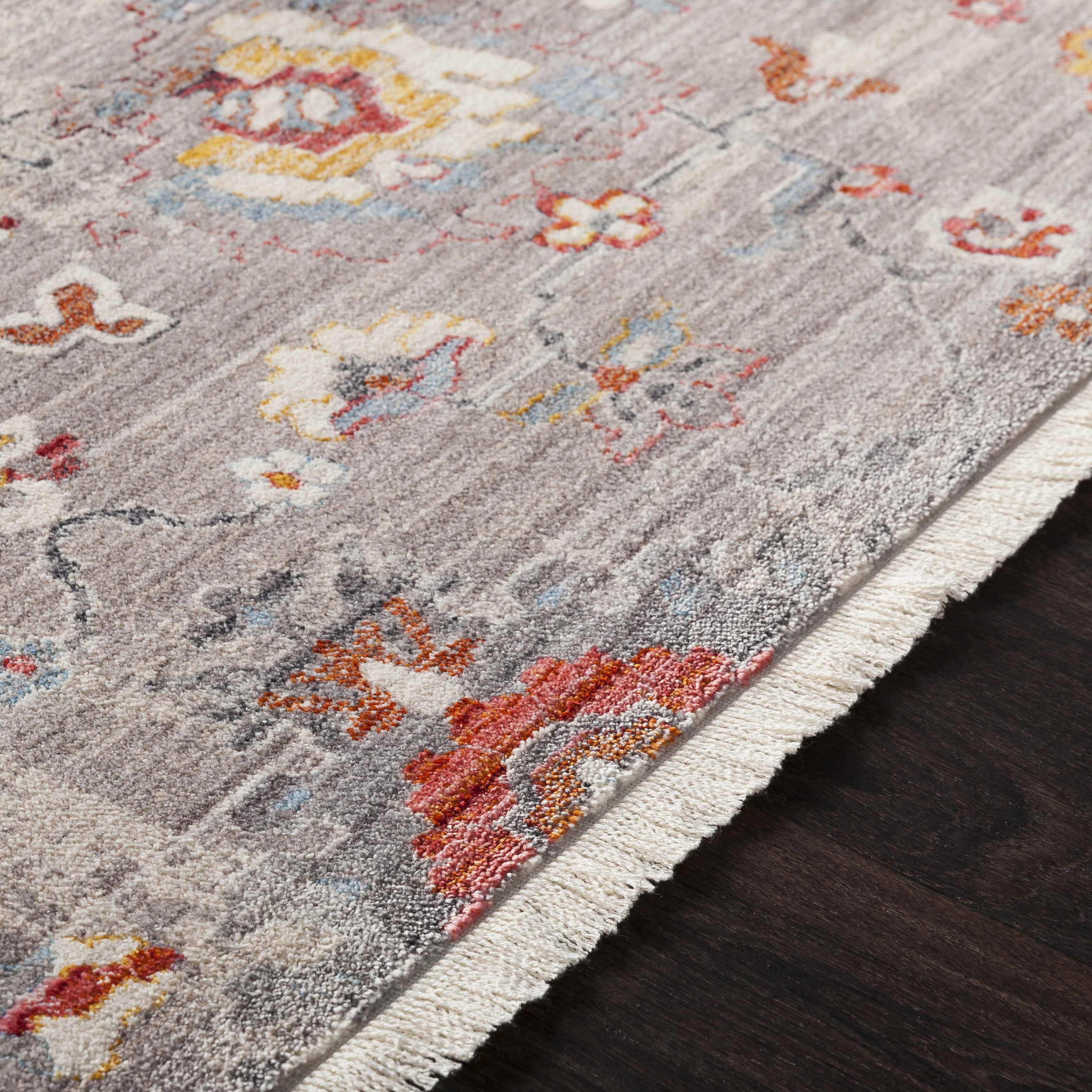 Jetson Floral Rug with Fringes - Clearance - Image 4