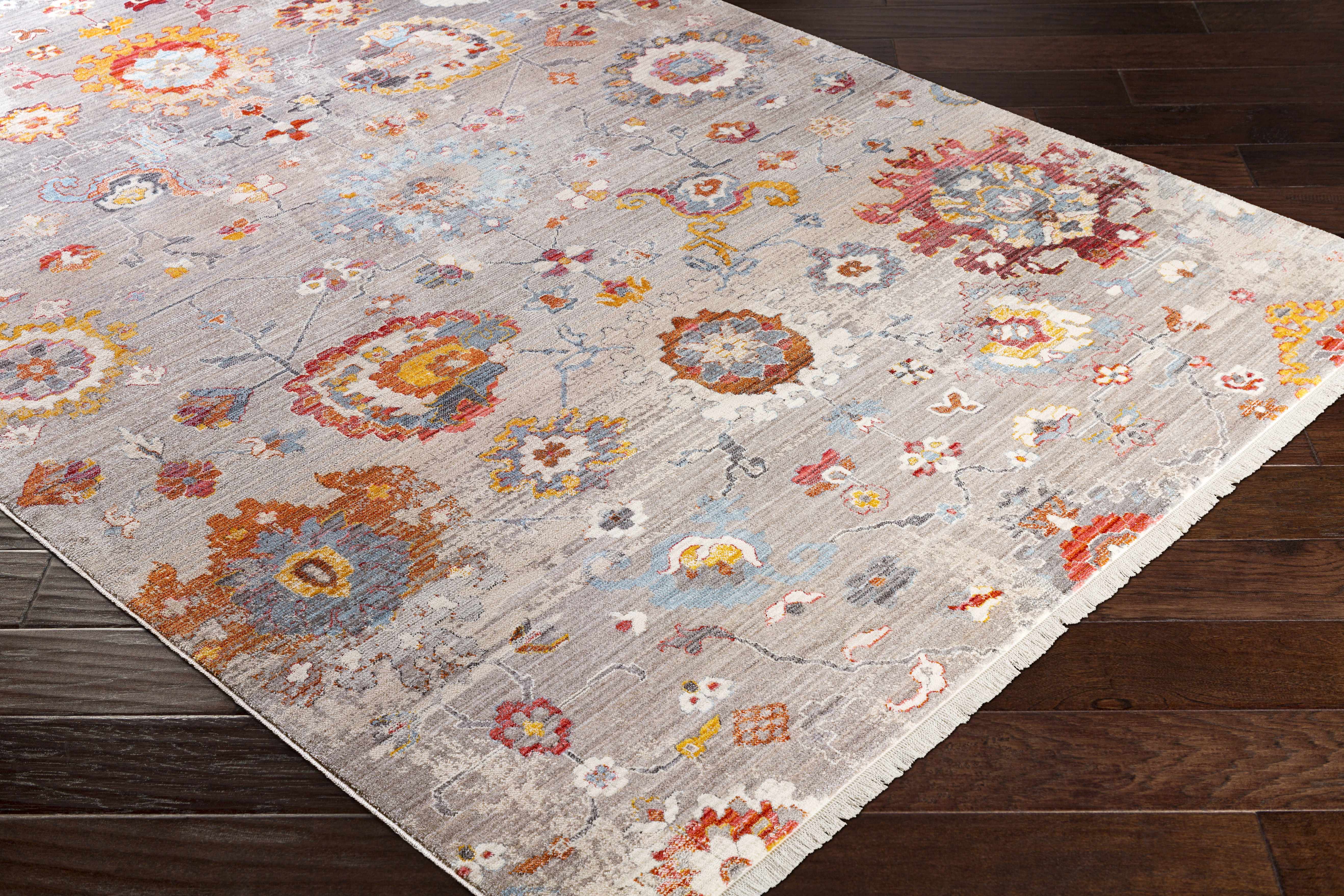 Jetson Floral Rug with Fringes - Clearance - Image 7