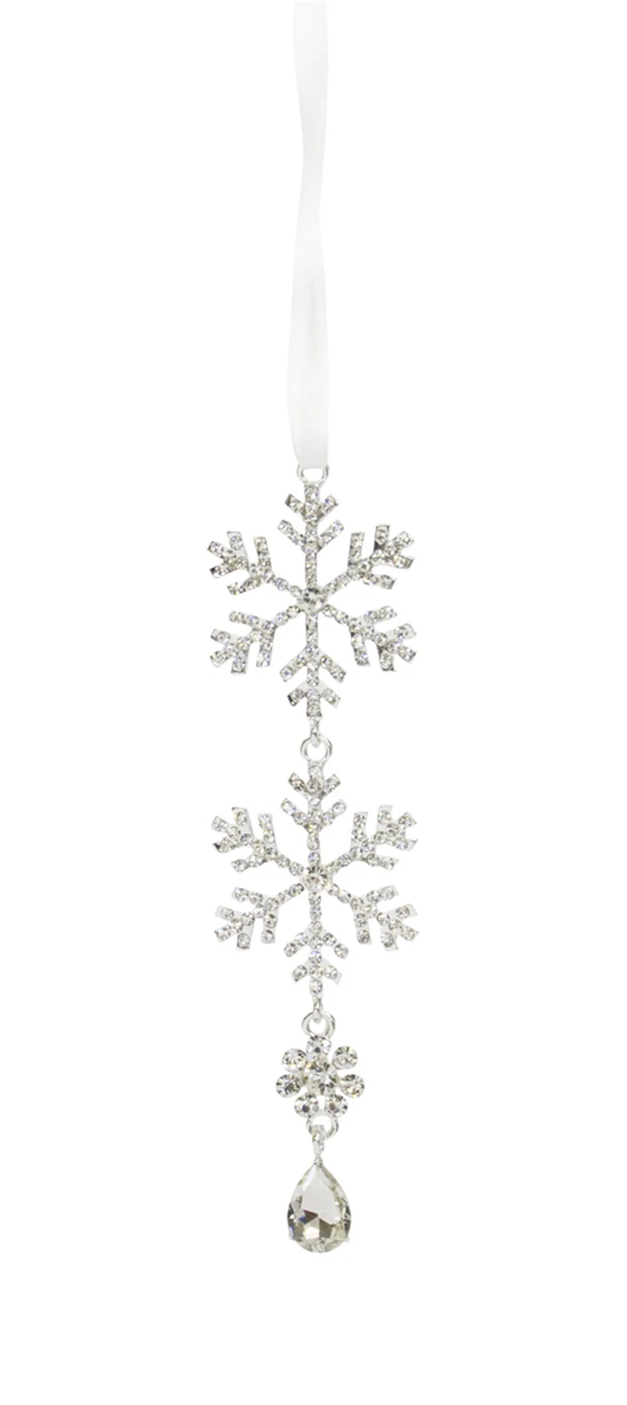 Jewel Tiered Snowflake Ornament Drop (Set of 12) - Image 2