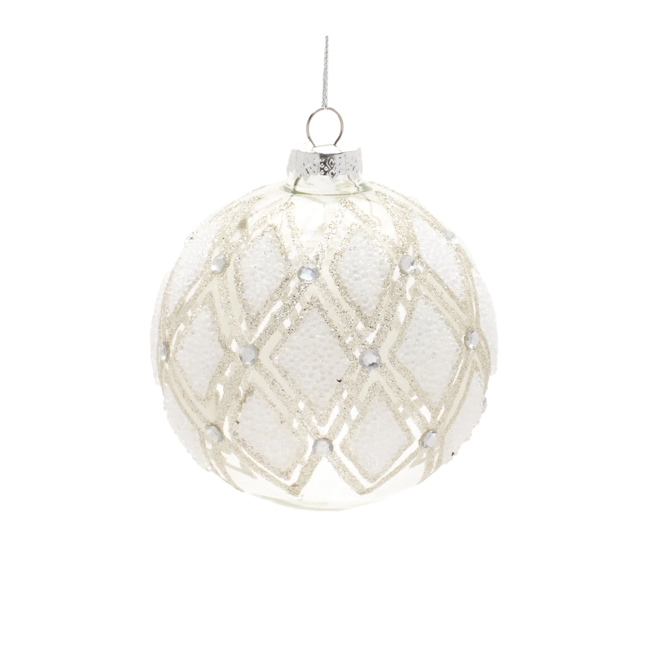 Jeweled Diamond Glass Ornament (Set of 6) - Image 3