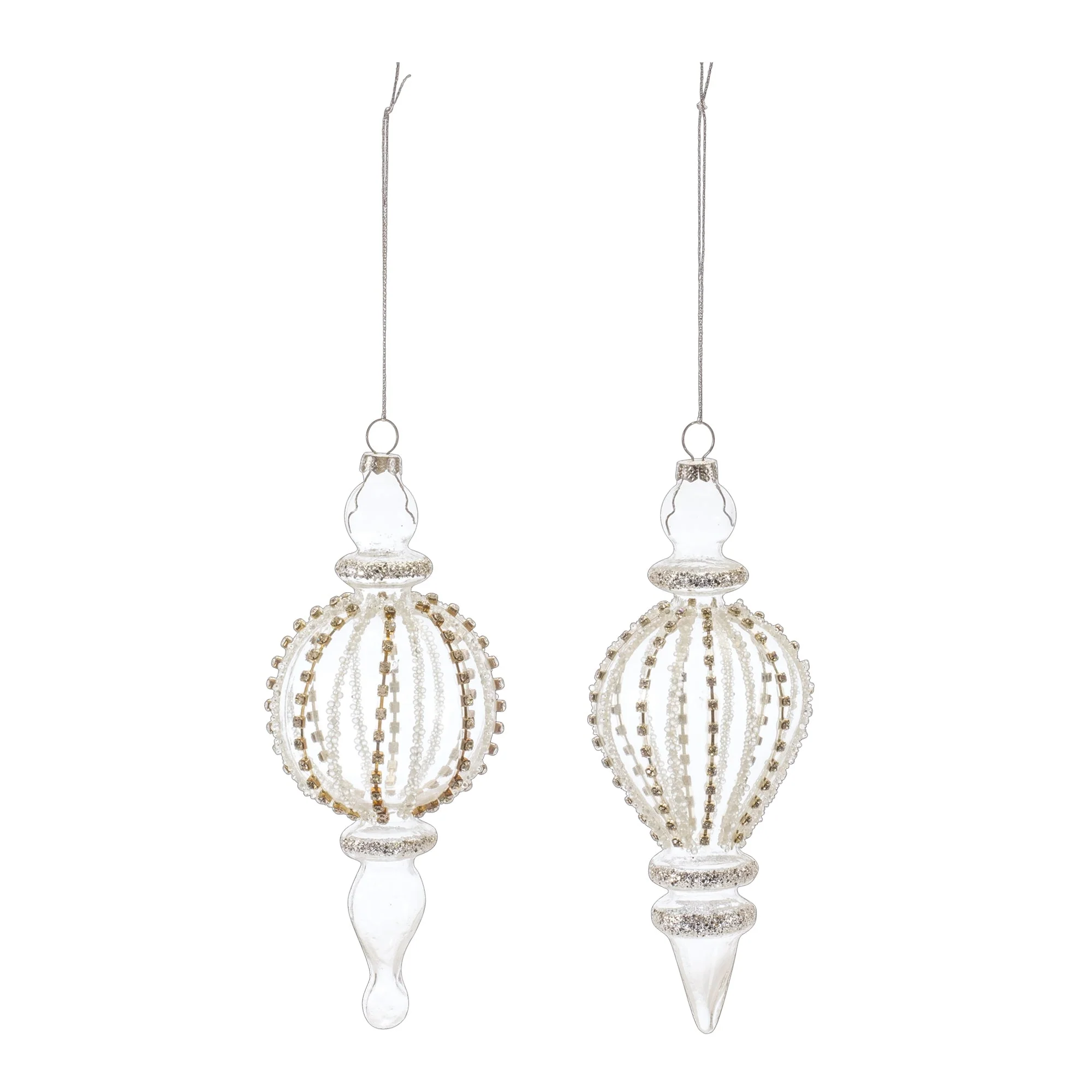 Jeweled Glass Finial Drop Ornament (Set of 6) - Image 2