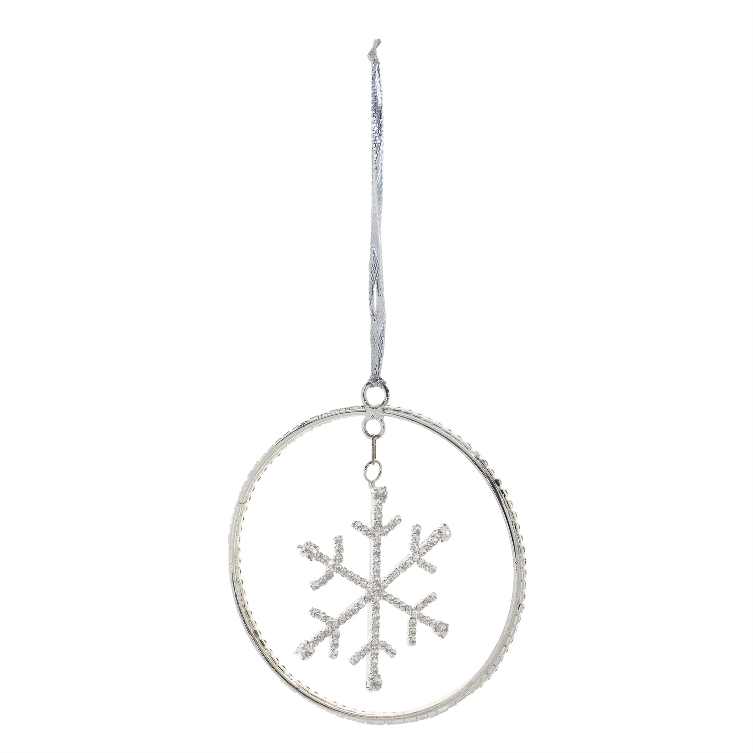 Jeweled Metal Hanging Snowflake Ornament (Set of 12) - Image 3
