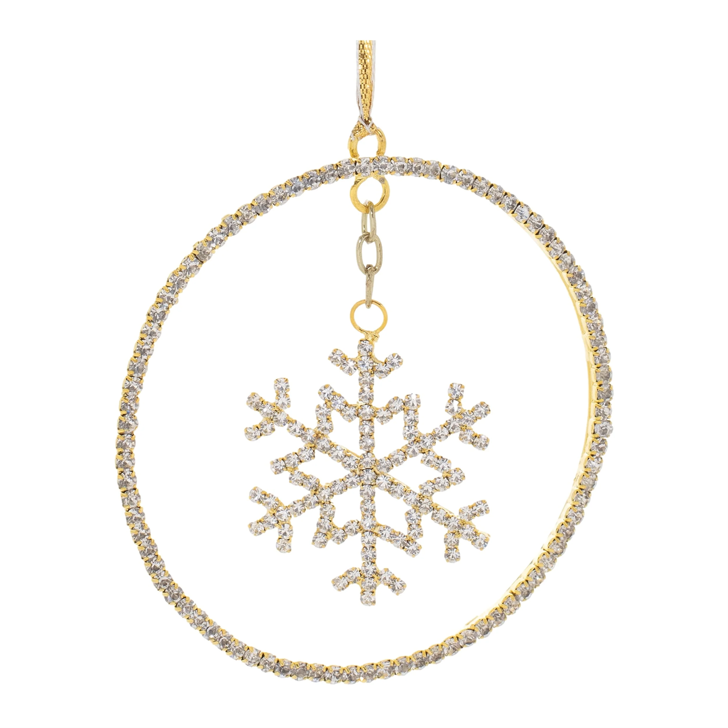Jeweled Metal Hanging Snowflake Ornament (Set of 12) - Image 4