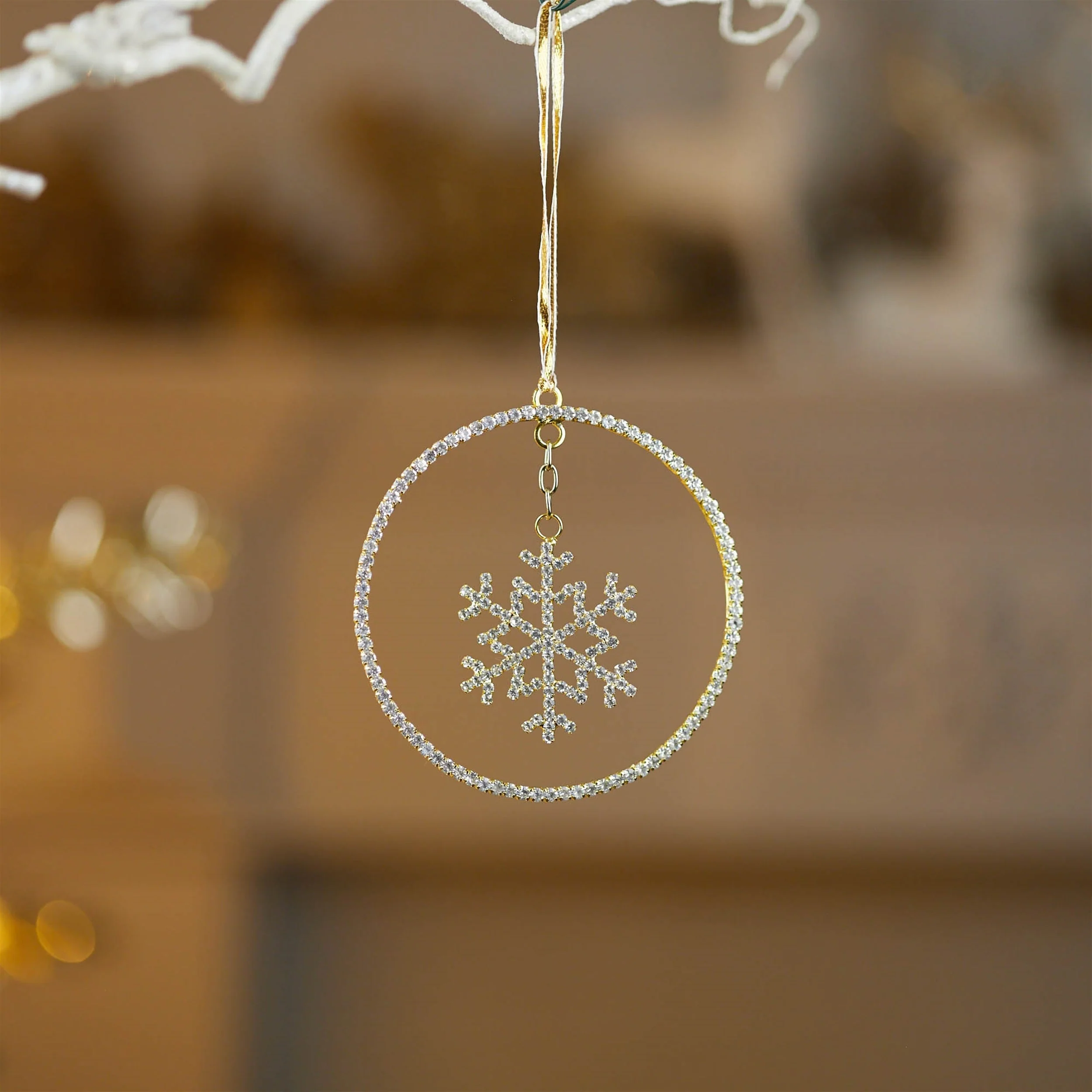 Jeweled Metal Hanging Snowflake Ornament (Set of 12) - Image 5