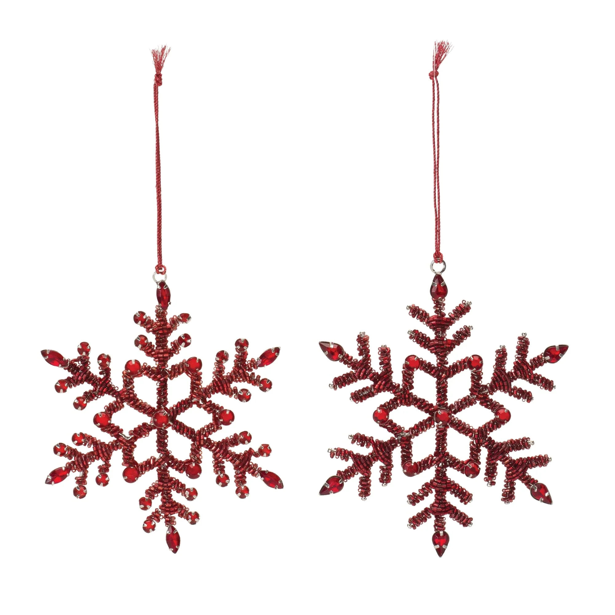 Jeweled Metal Snowflake Ornament (Set of 12) - Image 2