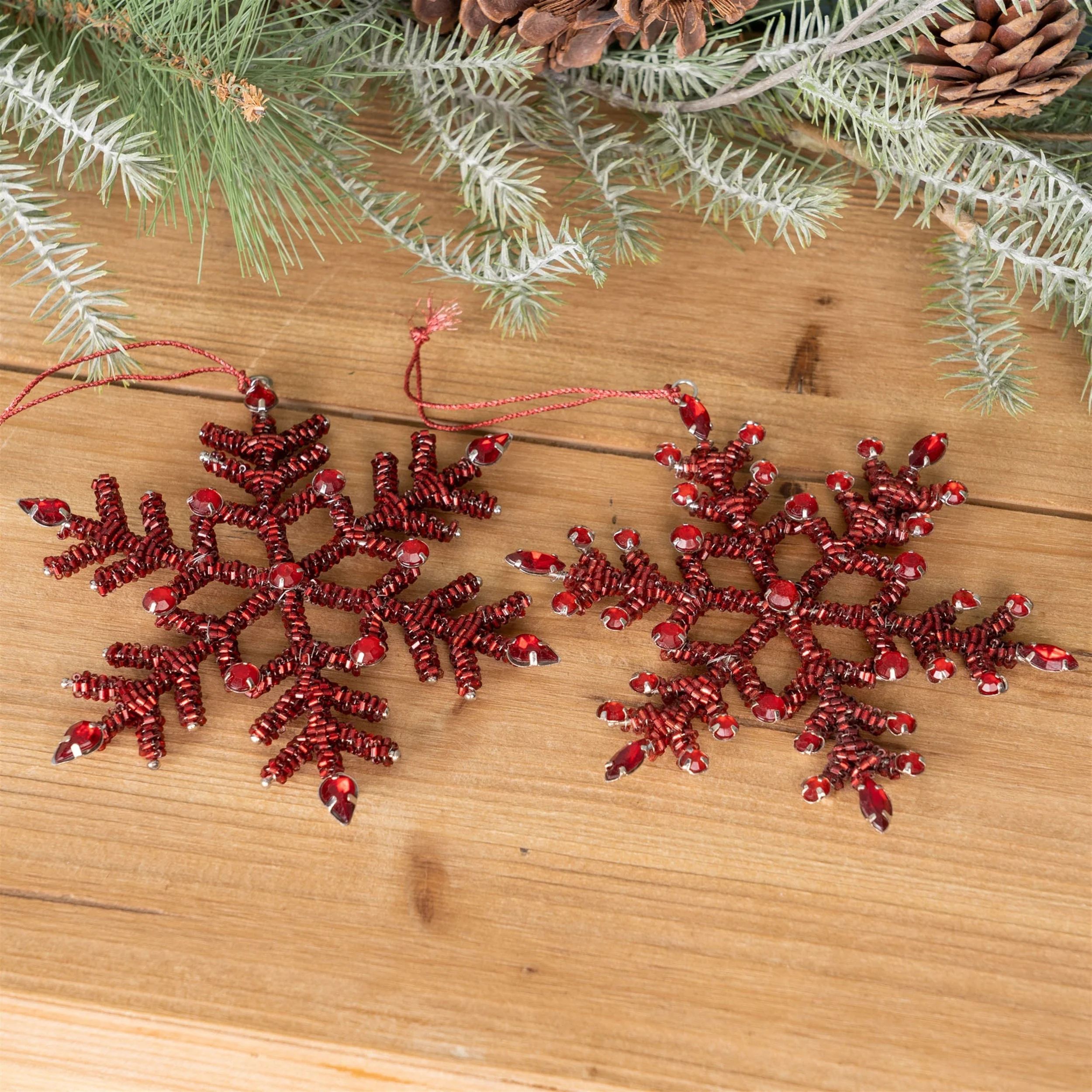 Jeweled Metal Snowflake Ornament (Set of 12) - Image 3