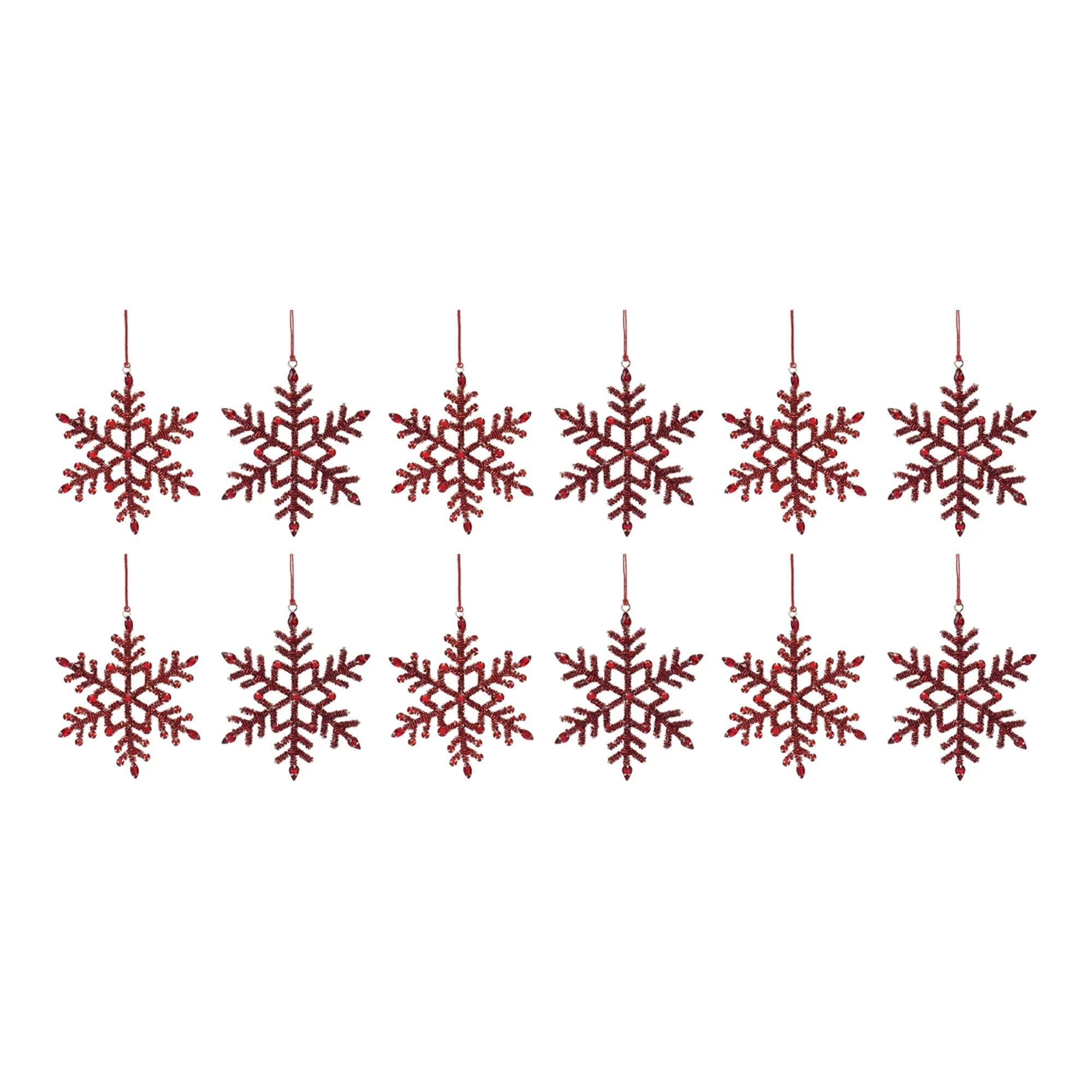 Jeweled Metal Snowflake Ornament (Set of 12) - Image 4