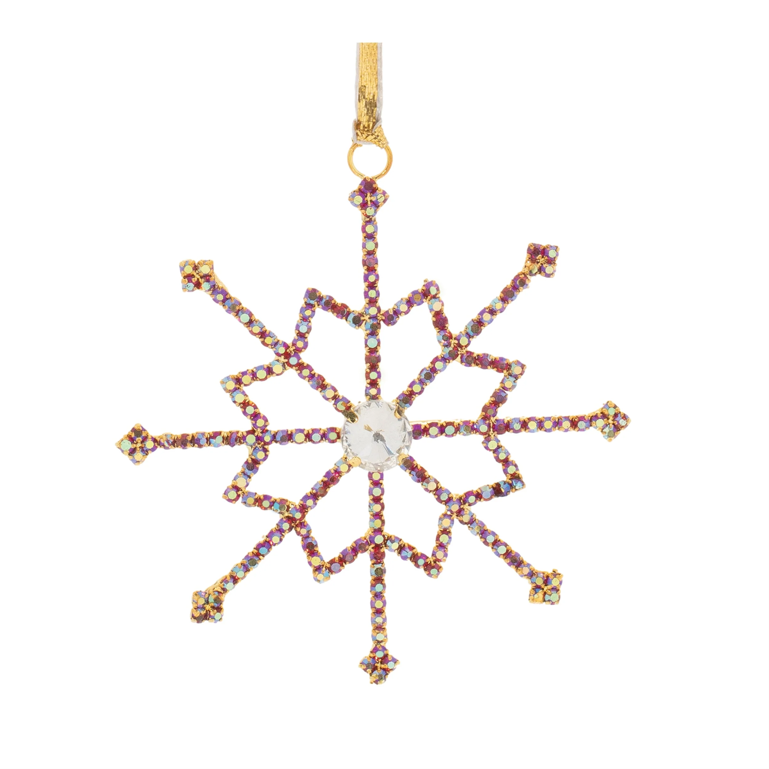 Jeweled Metal Snowflake Ornament (Set of 12) - Image 8