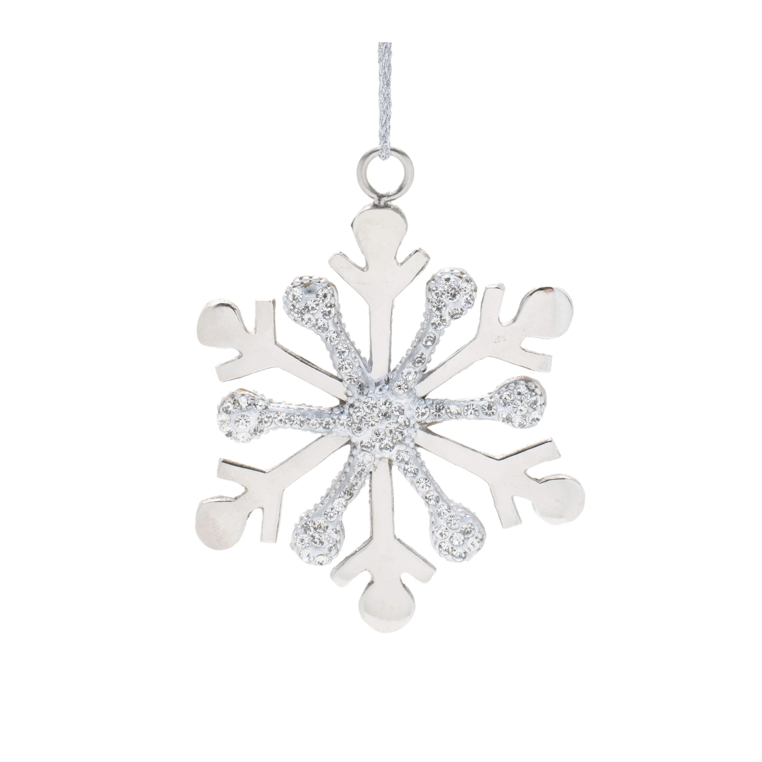 Jeweled Metal Snowflake Ornament (Set of 2) - Image 2