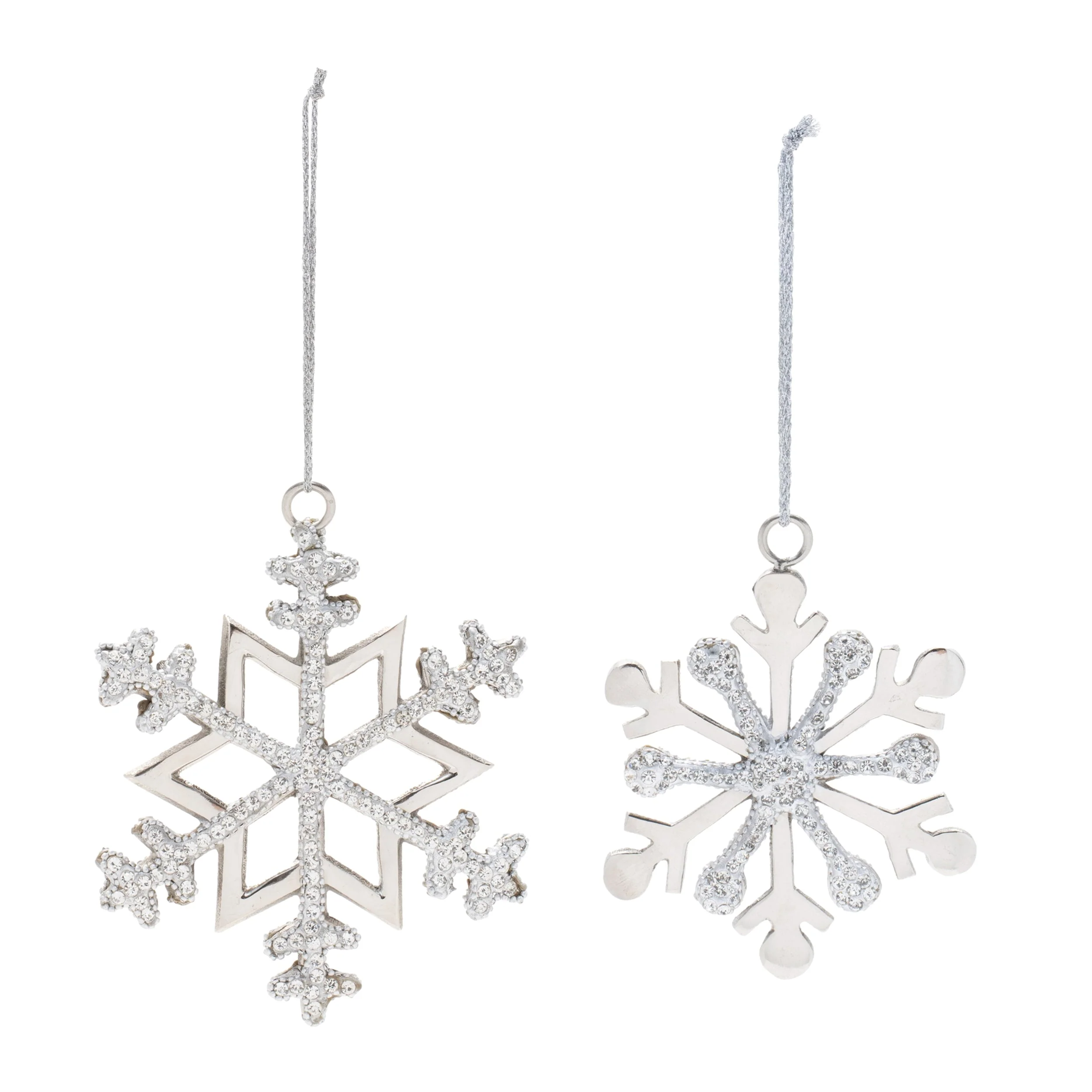Jeweled Metal Snowflake Ornament (Set of 2) - Image 3