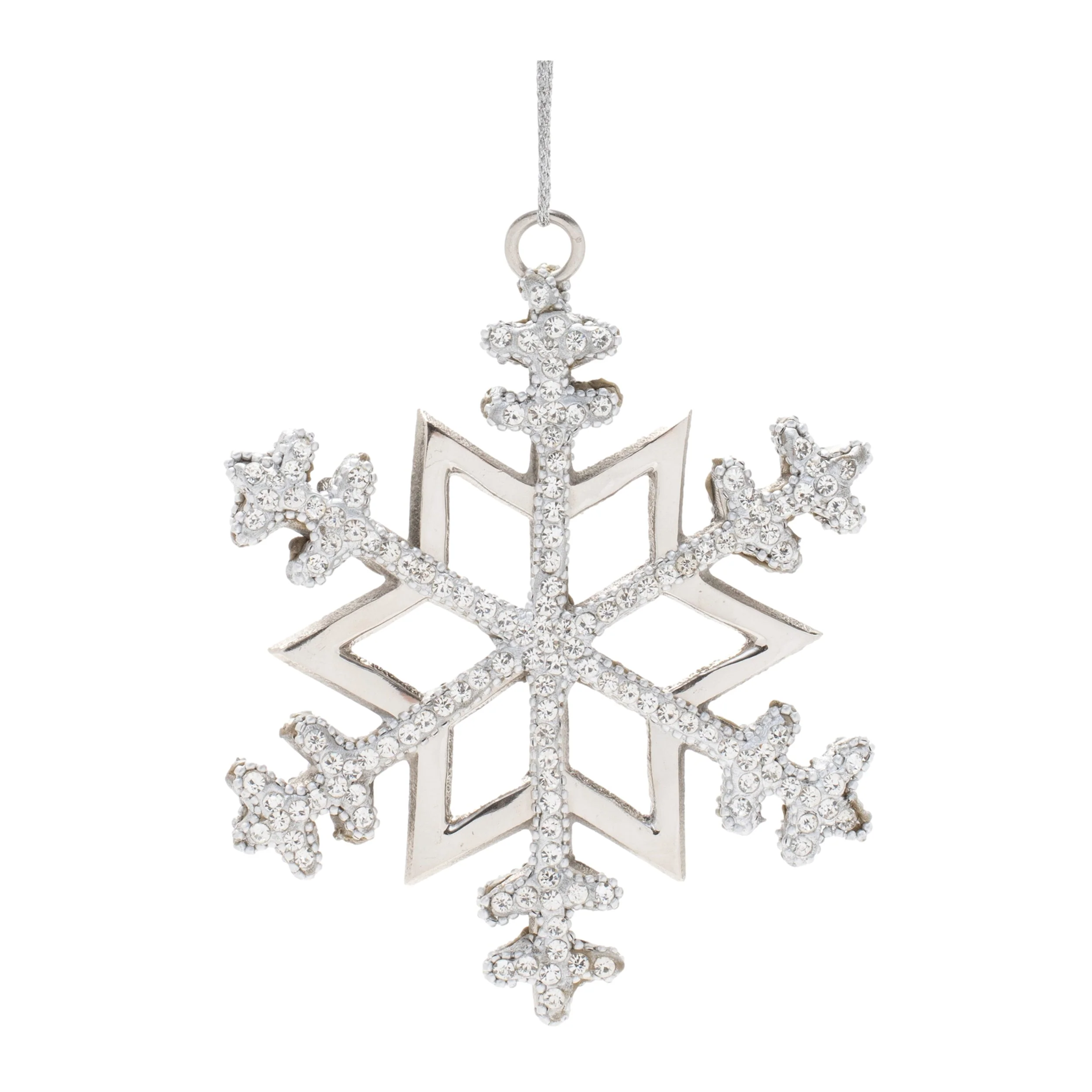Jeweled Metal Snowflake Ornament (Set of 2) - Image 4