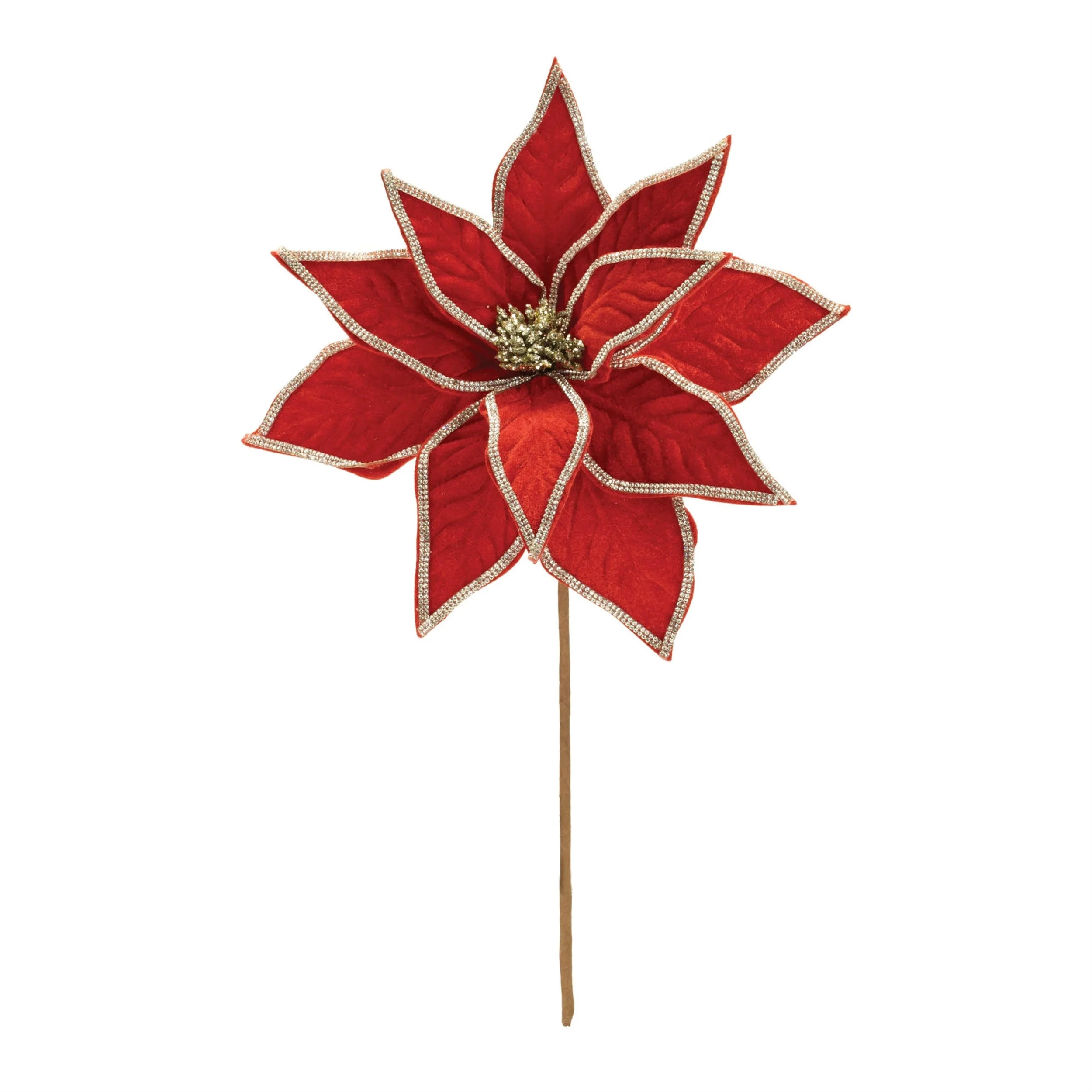 Jeweled Pointsettia Flower Stem (Set of 2) - Image 2