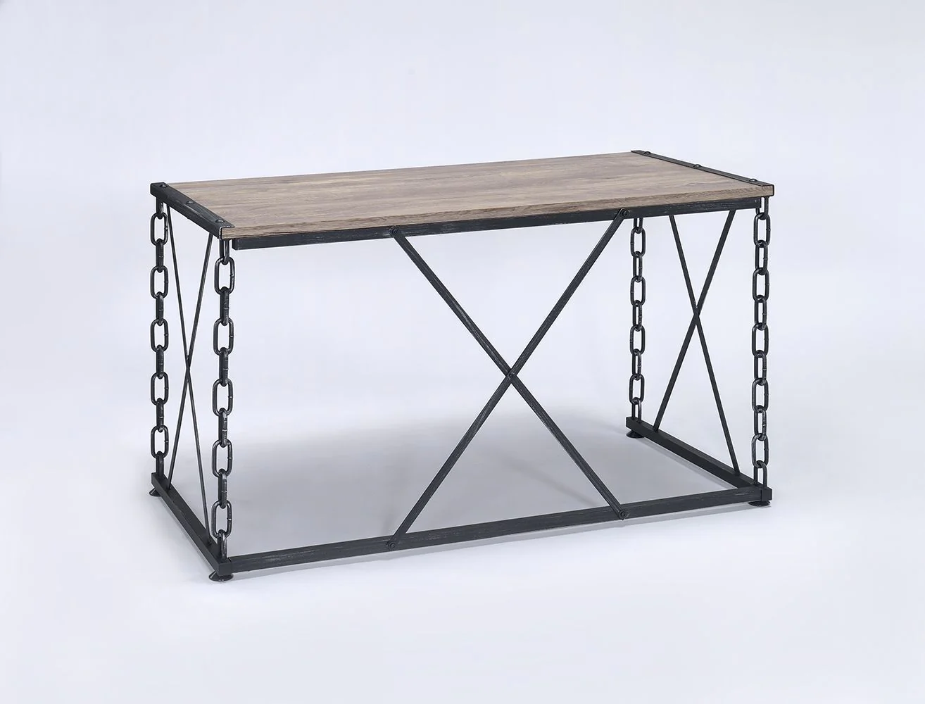 Jodie - Console Table - Rustic Oak / Antique Black - Image 2