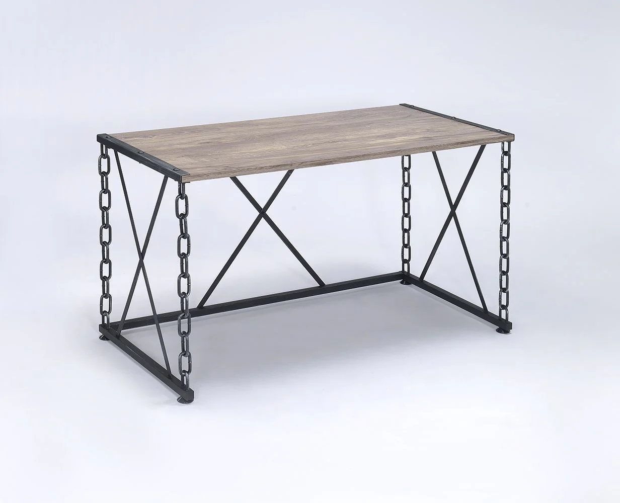 Jodie - Console Table - Rustic Oak / Antique Black - Image 3