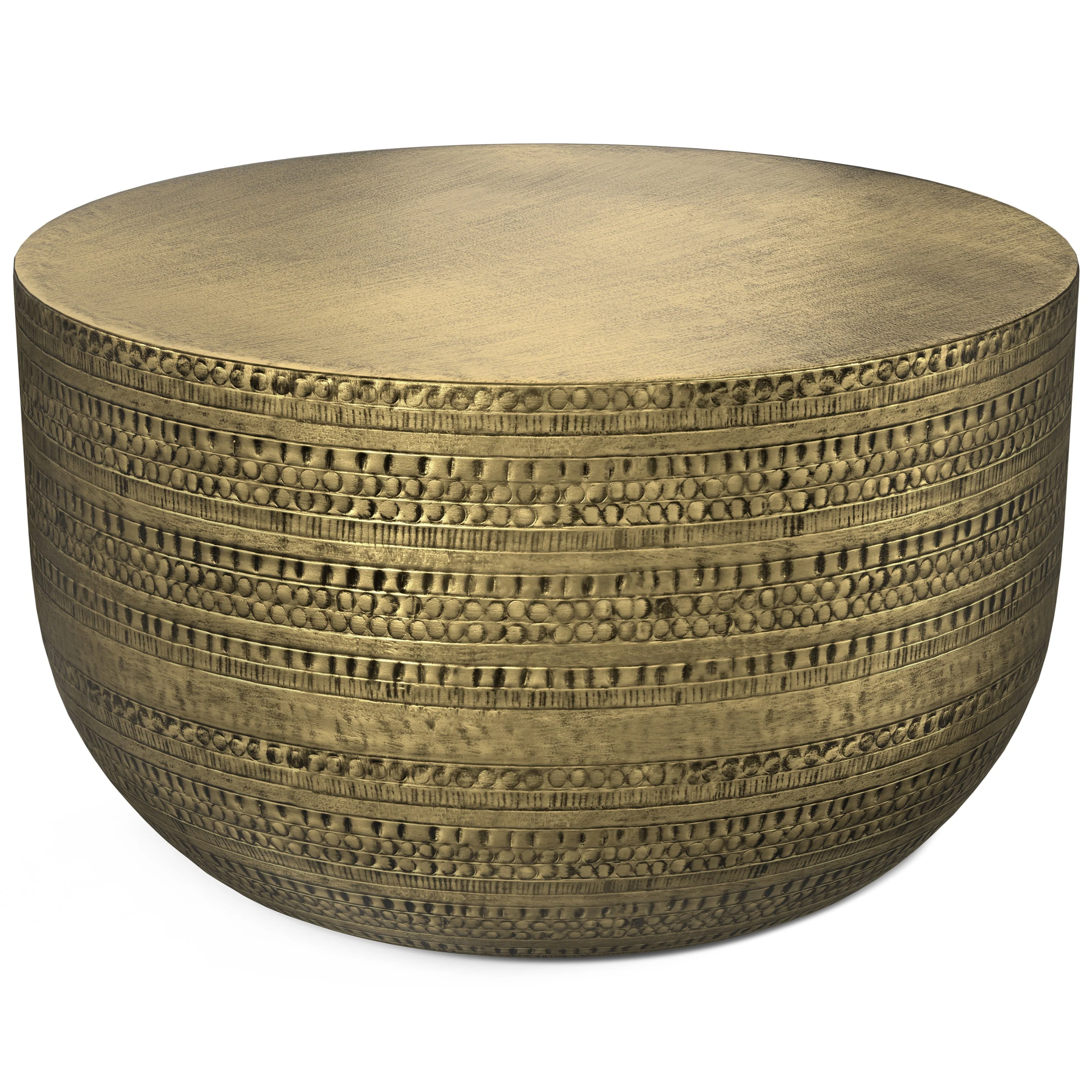Johnsen Metal Coffee Table in Antique Gold