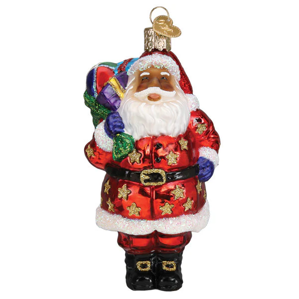 Jolly African American Santa Ornament - Image 3