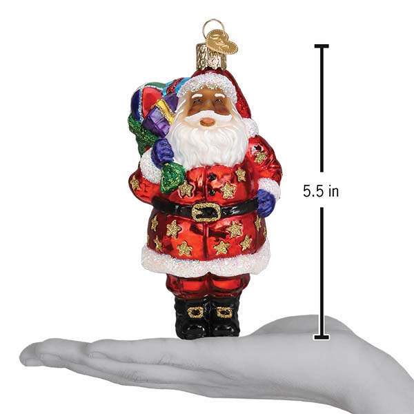 Jolly African American Santa Ornament - Image 6