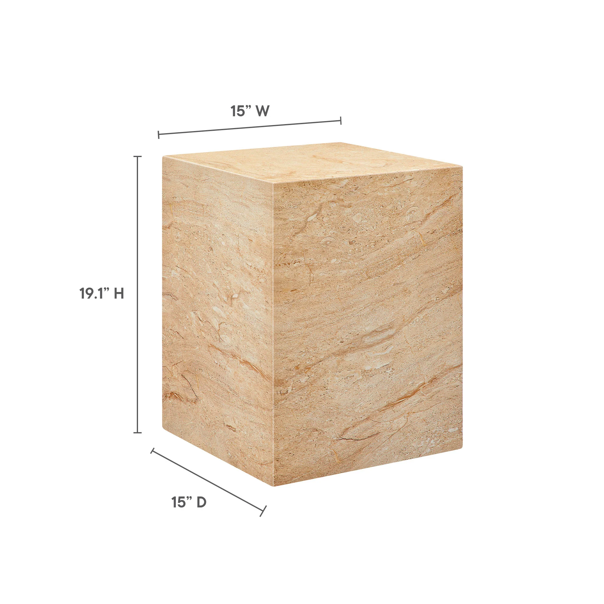 Jordana Square Plinth Indoor - Outdoor Patio Concrete Side Table - Image 11
