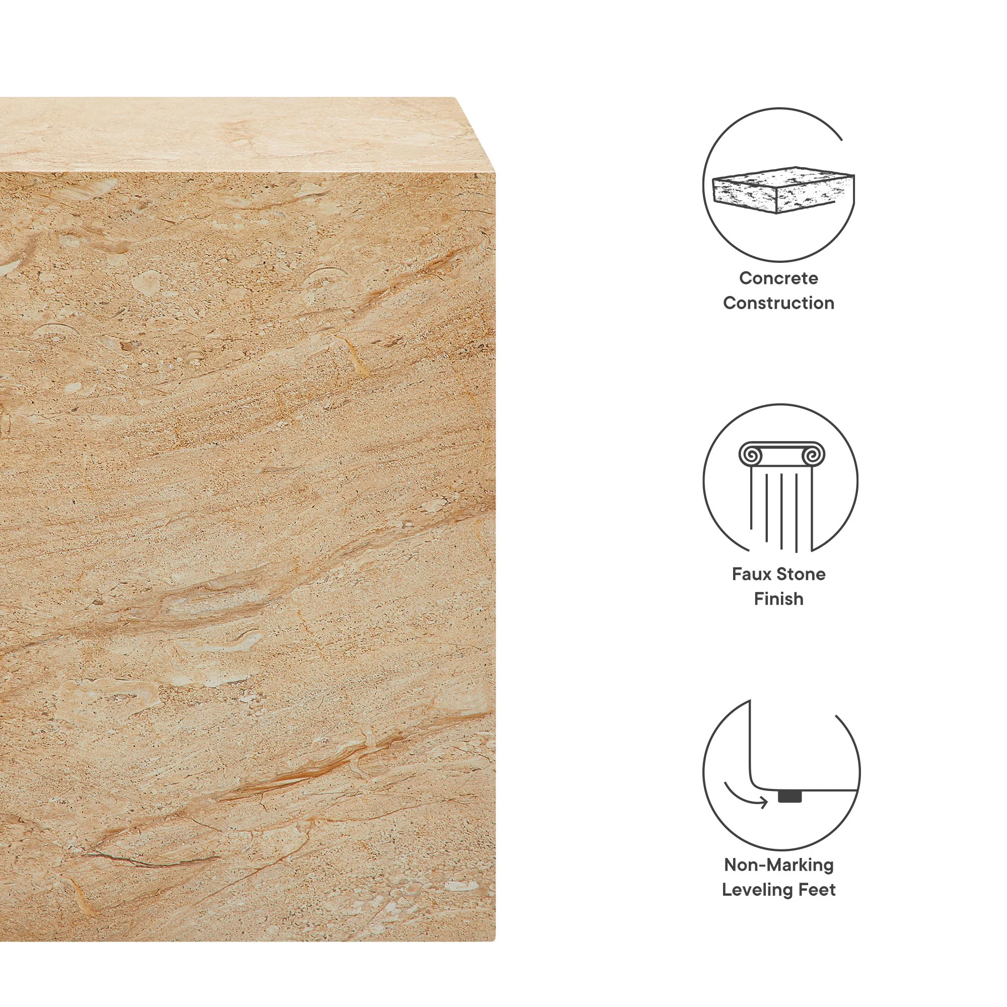 Jordana Square Plinth Indoor - Outdoor Patio Concrete Side Table - Image 12