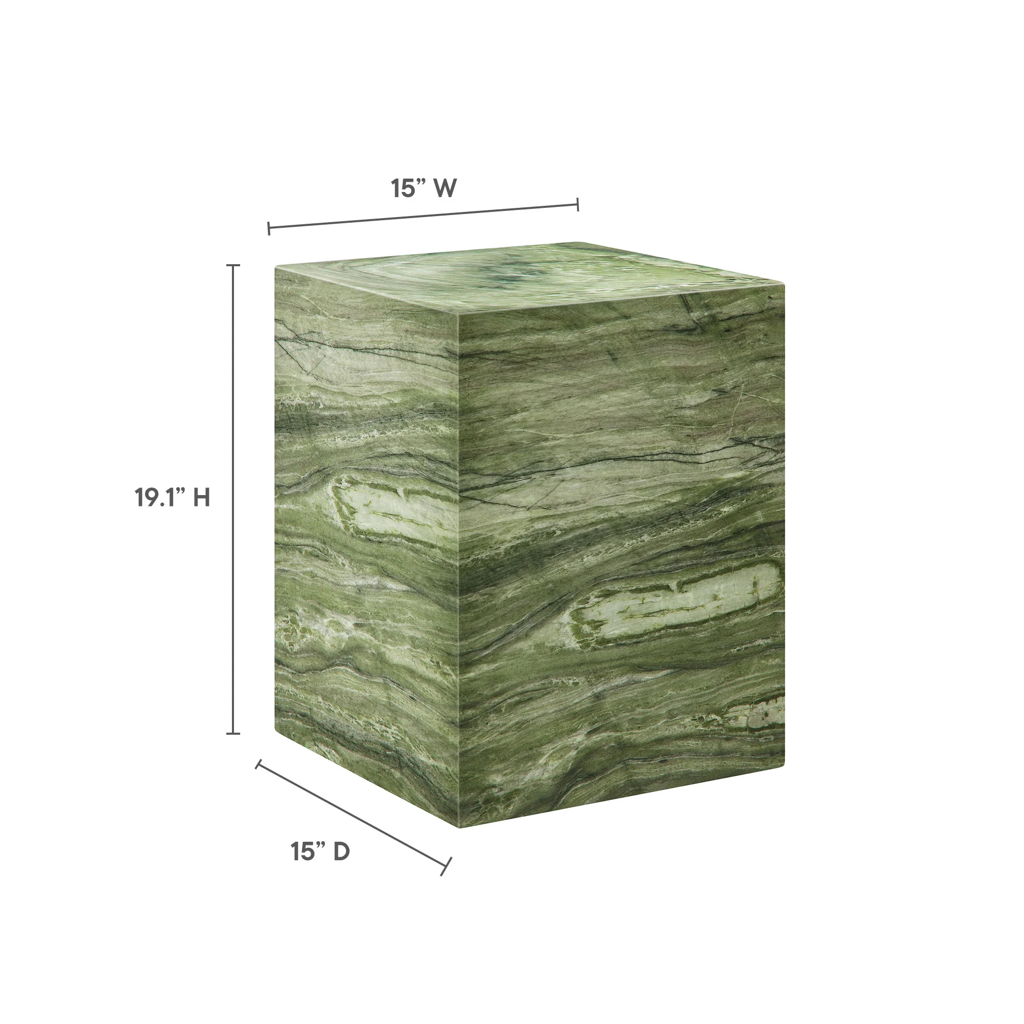 Jordana Square Plinth Indoor - Outdoor Patio Concrete Side Table - Image 3