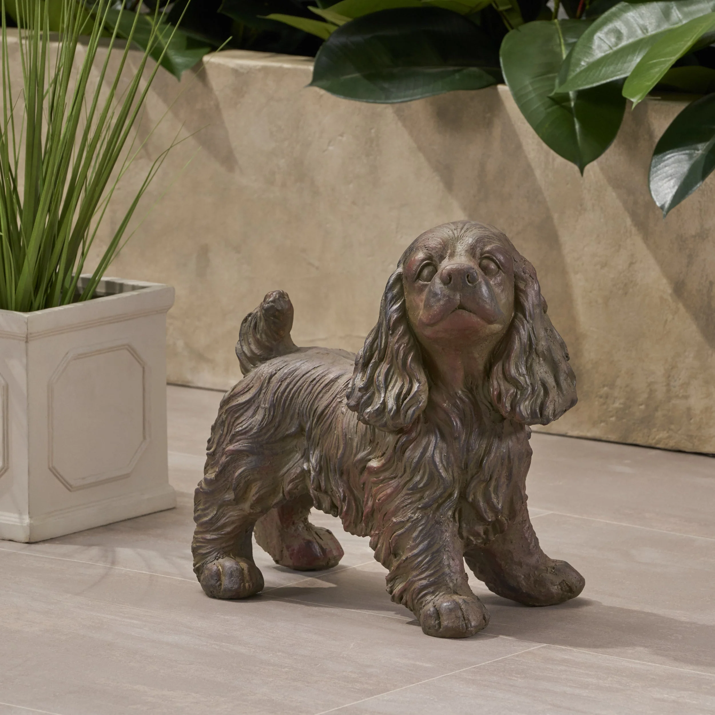 Josie Dog Cast Stone Garden Statue - Image 3