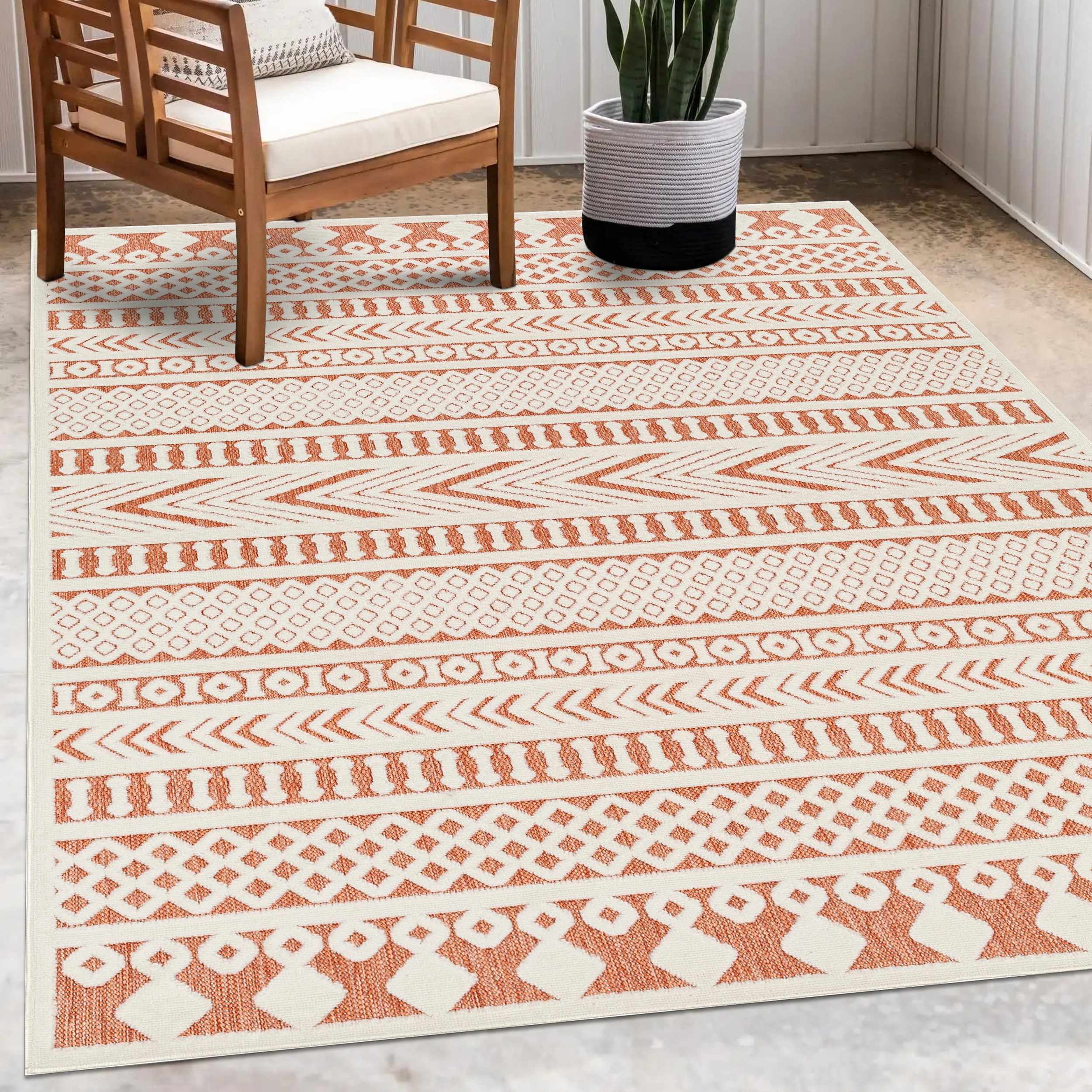 Jove Orange Outdoor Rug - Clearance - Image 18