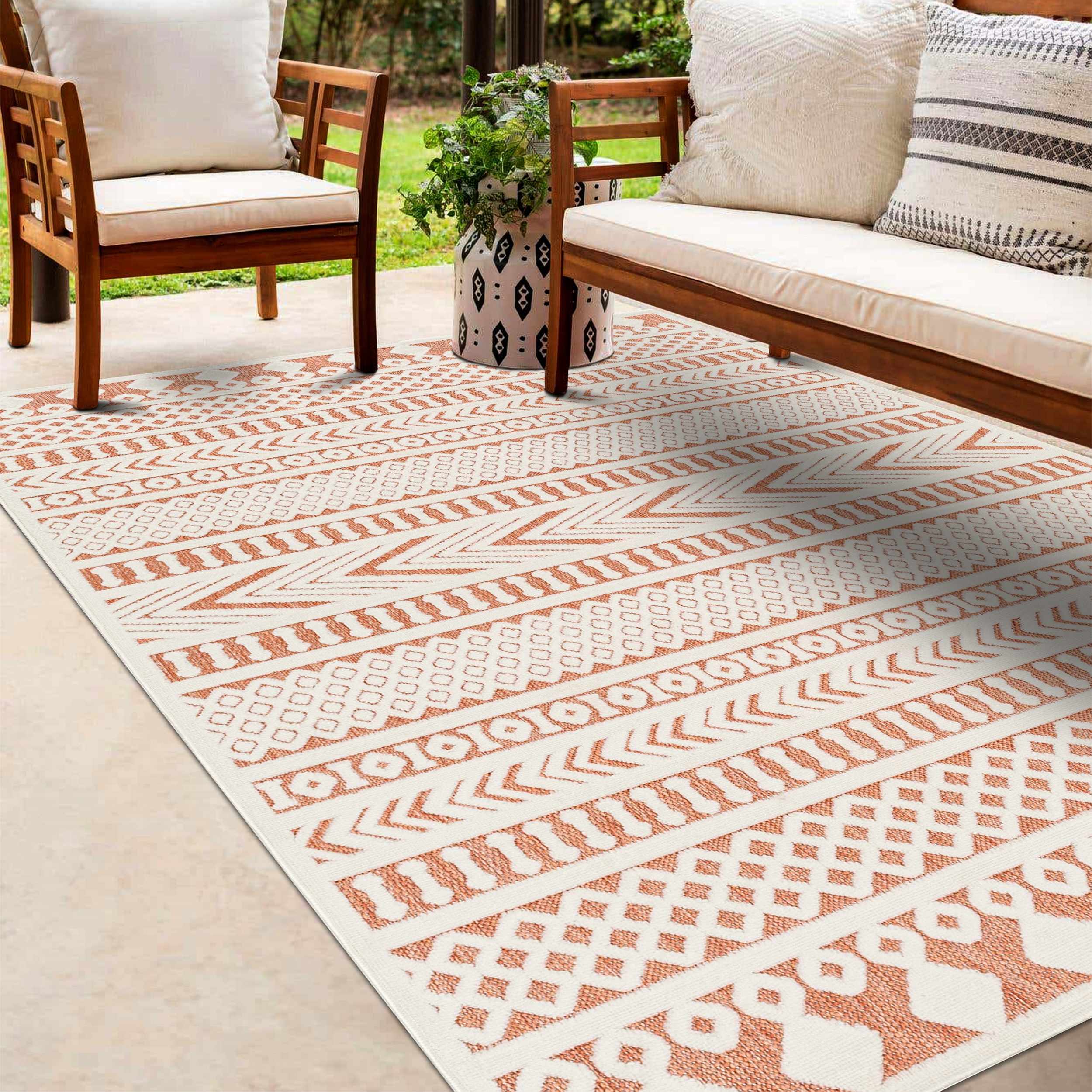 Jove Orange Outdoor Rug - Clearance - Image 3