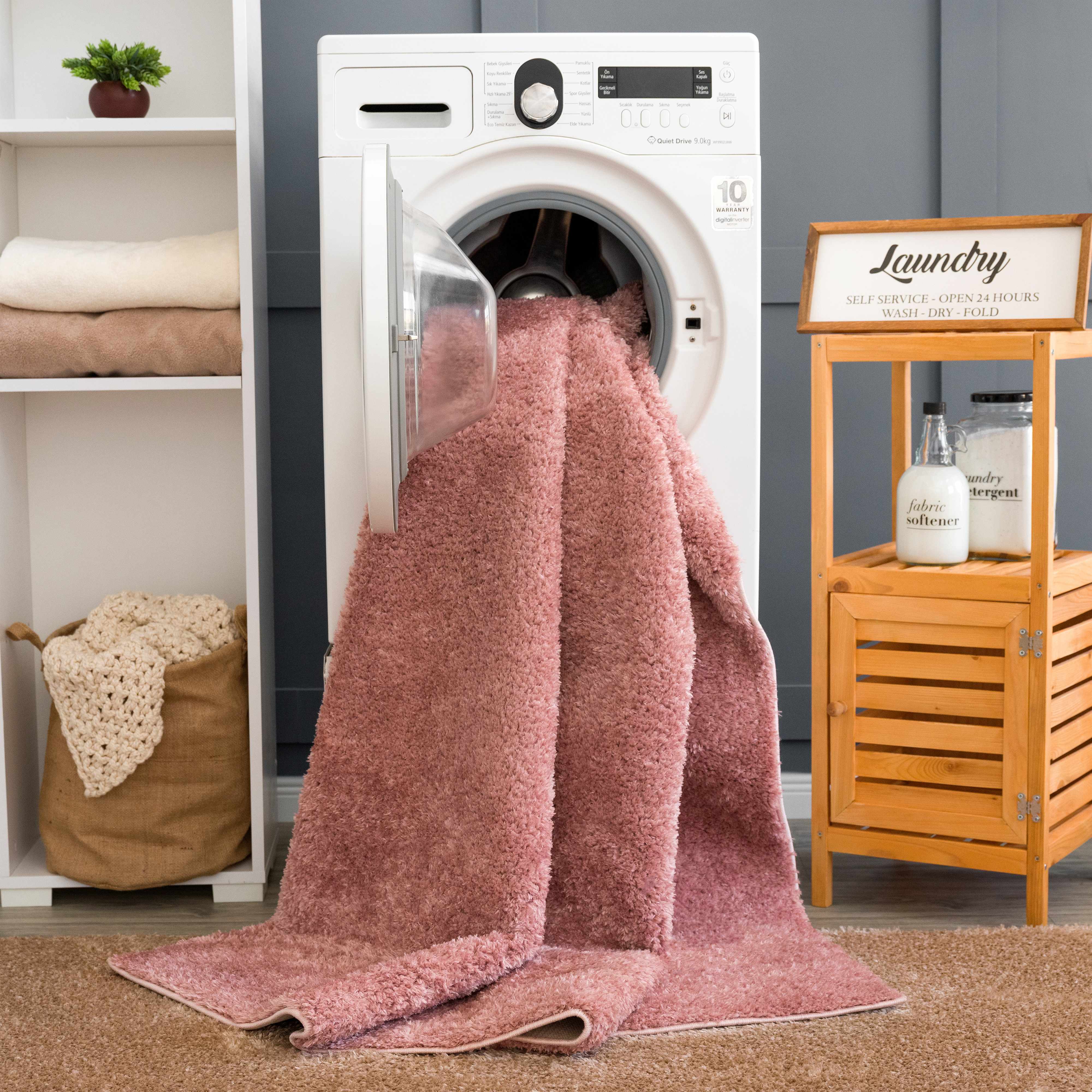 Judy Pink  Plush Washable Area Rug - Clearance - Image 12