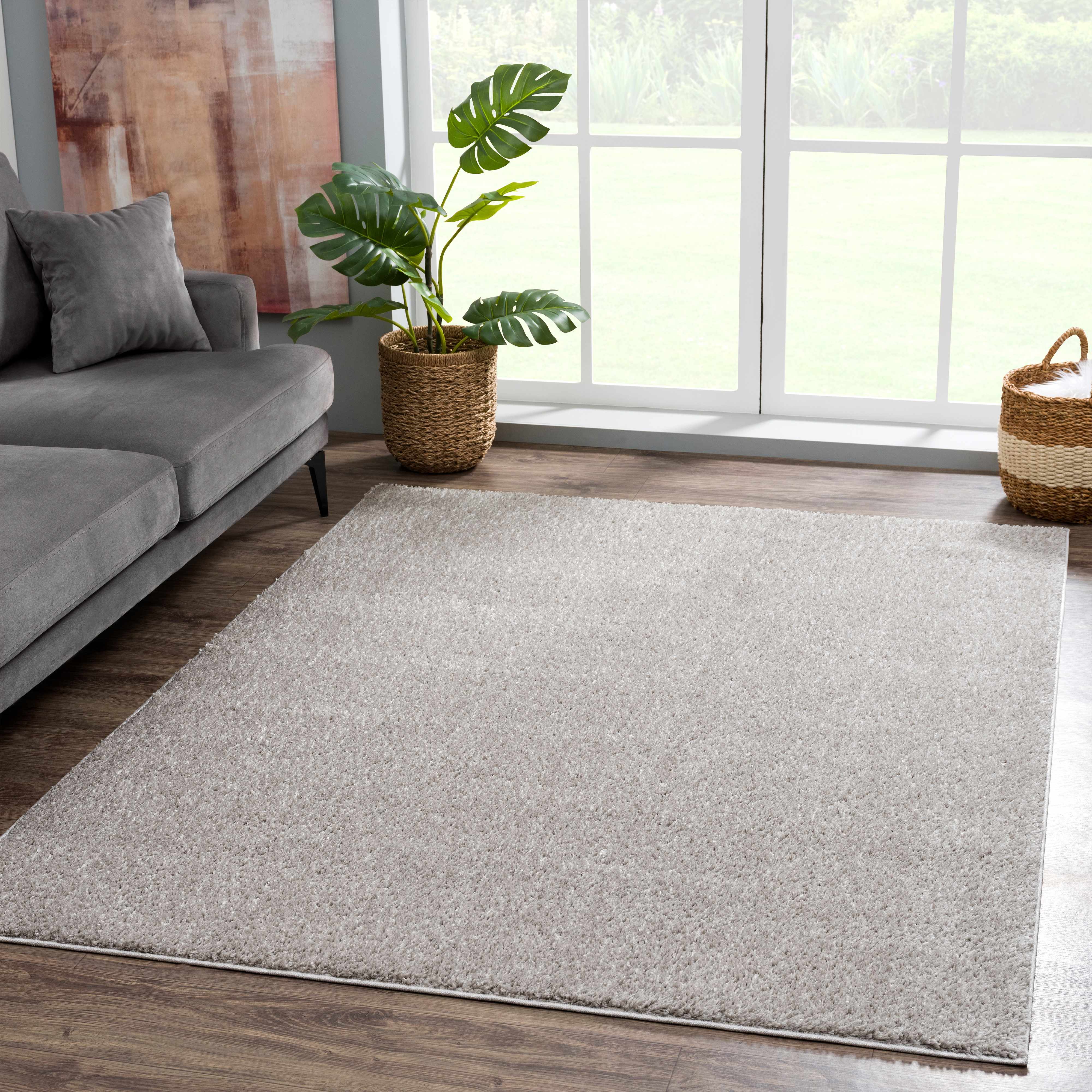 Judy Solid Gray Washable Shag Rug - Image 3