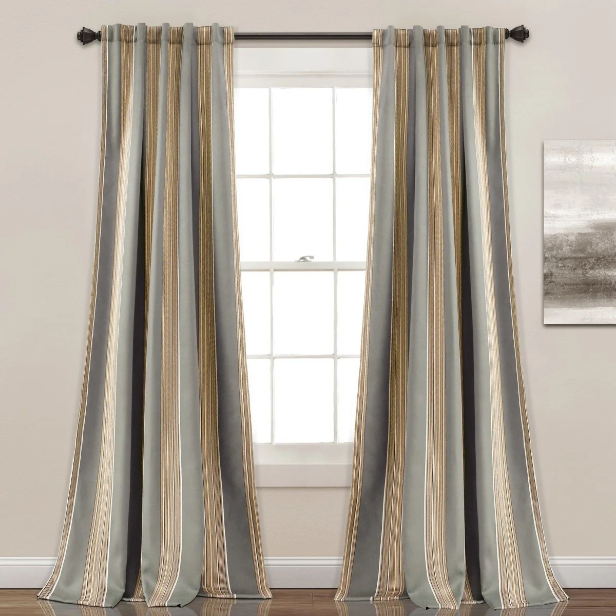 Julia Stripe Light Filtering Window Curtains Set - Image 5