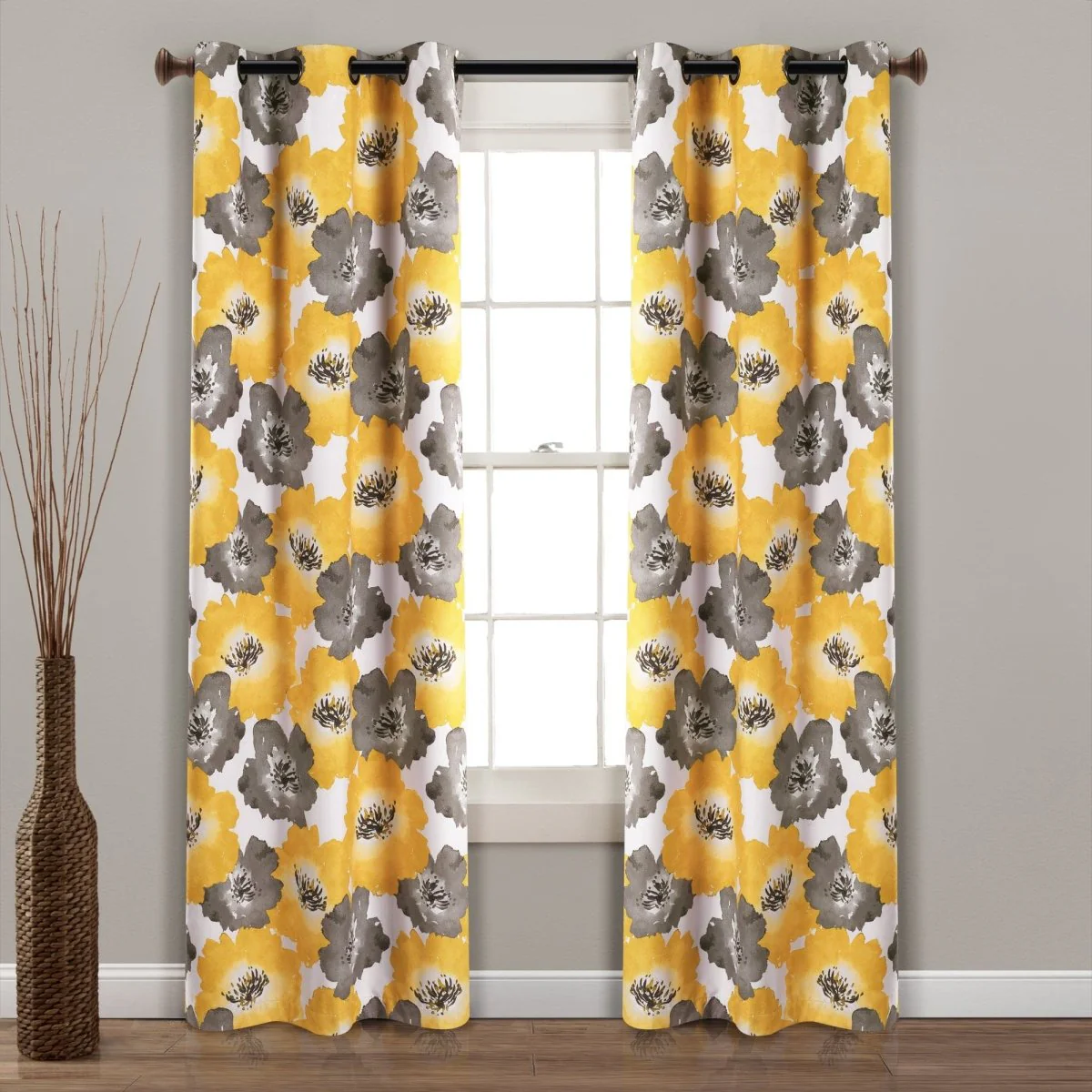 Julie Floral Insulated Grommet Blackout Window Curtain Panel Set - Image 11
