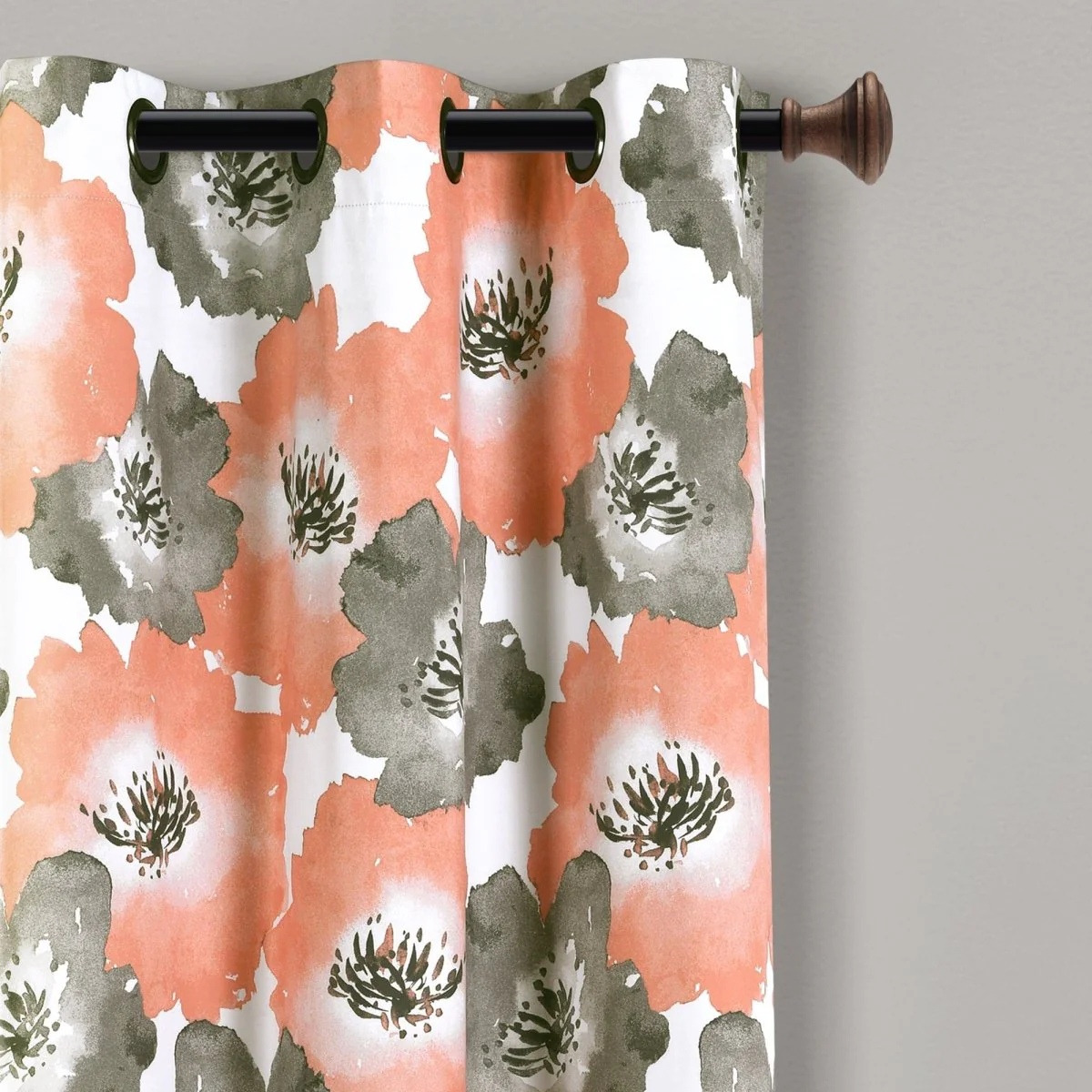 Julie Floral Insulated Grommet Blackout Window Curtain Panel Set - Image 5