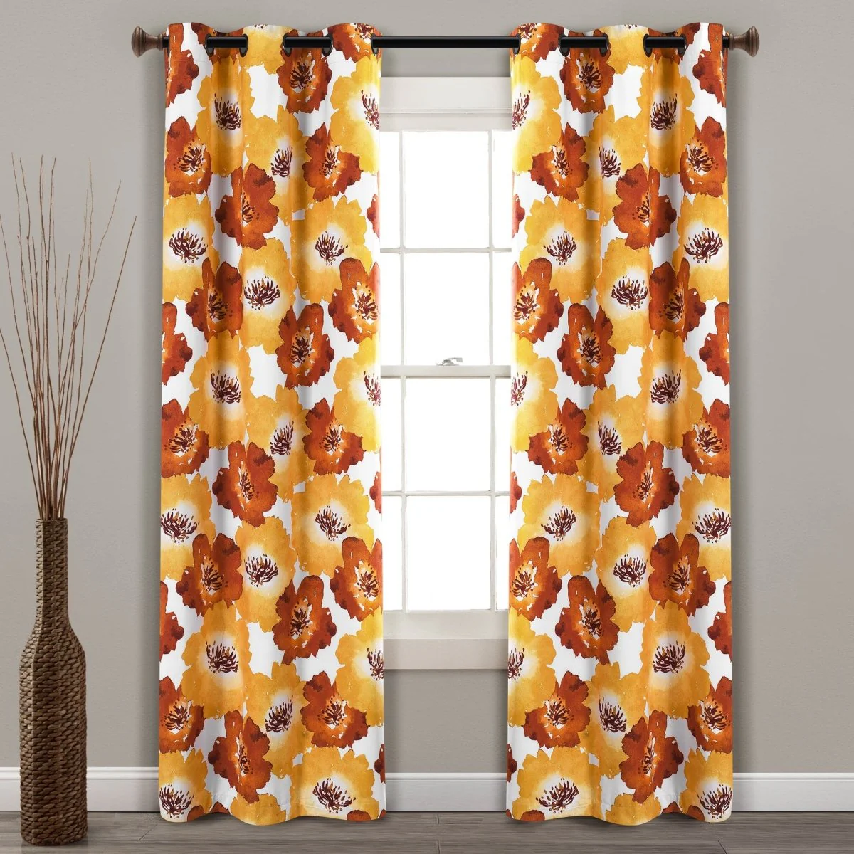 Julie Floral Insulated Grommet Blackout Window Curtain Panel Set - Image 7