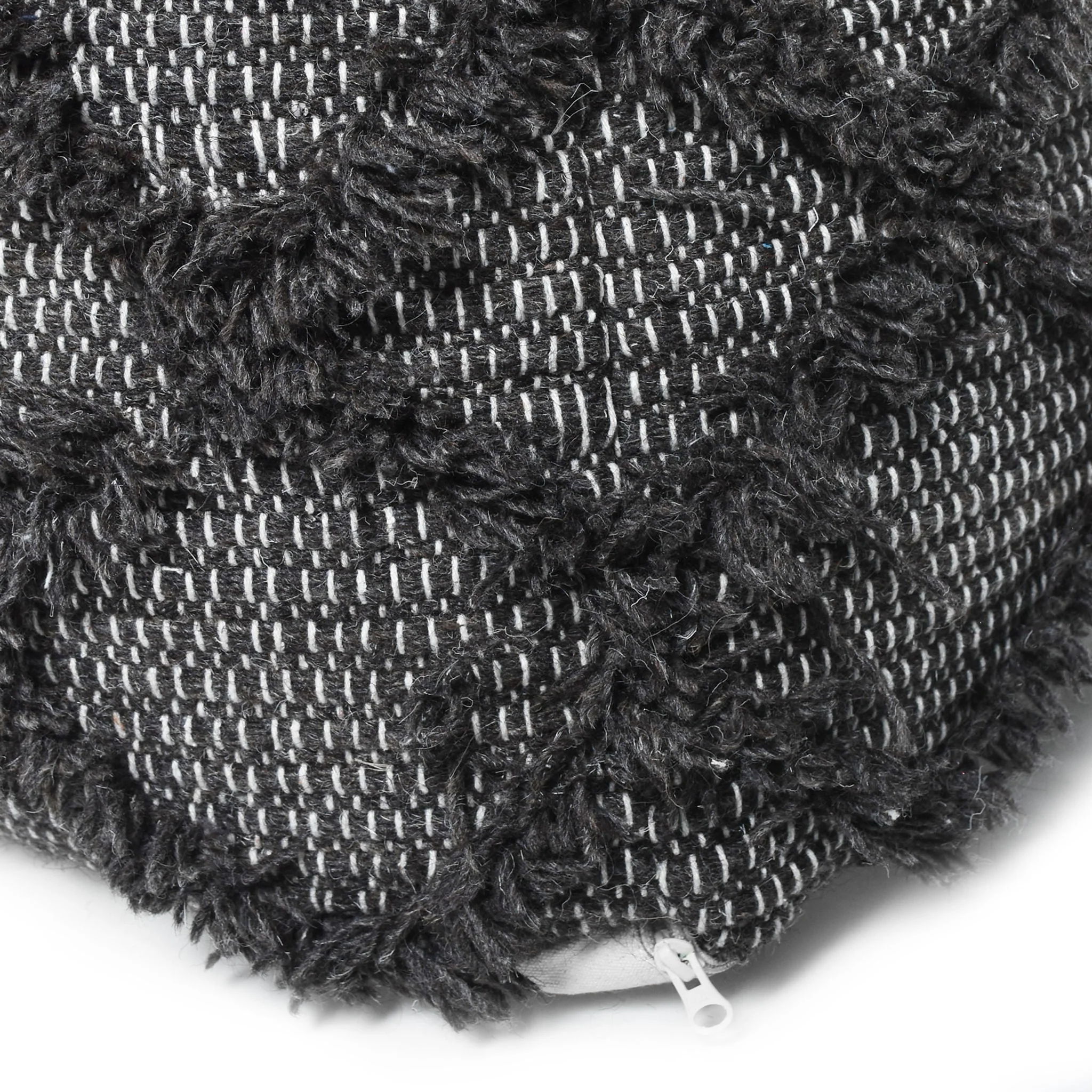 Jumanji Handcrafted Wool and Cotton Pouf - Brown - Image 5