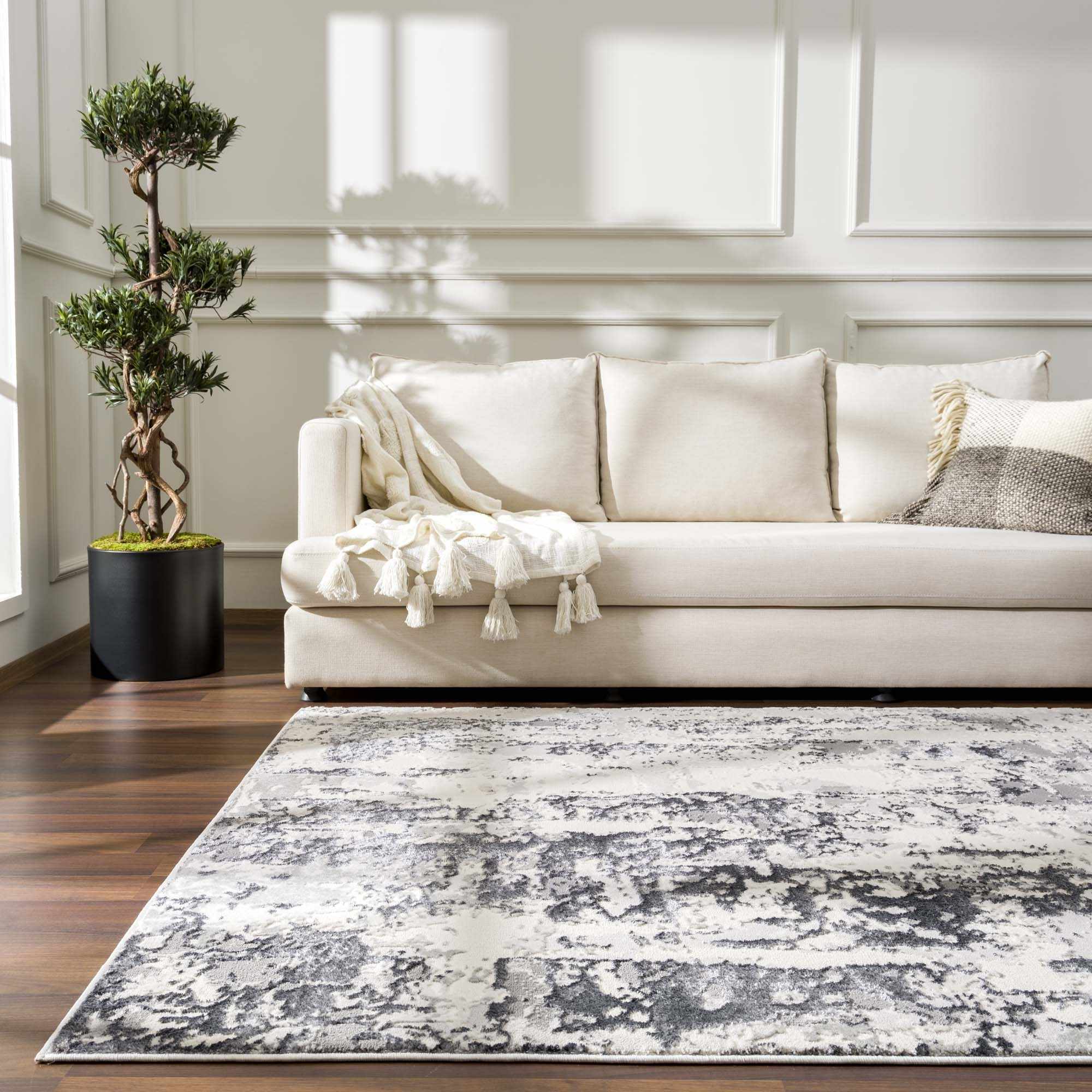 Junko Gray & Blue Marble Area Rug - Clearance - Image 10