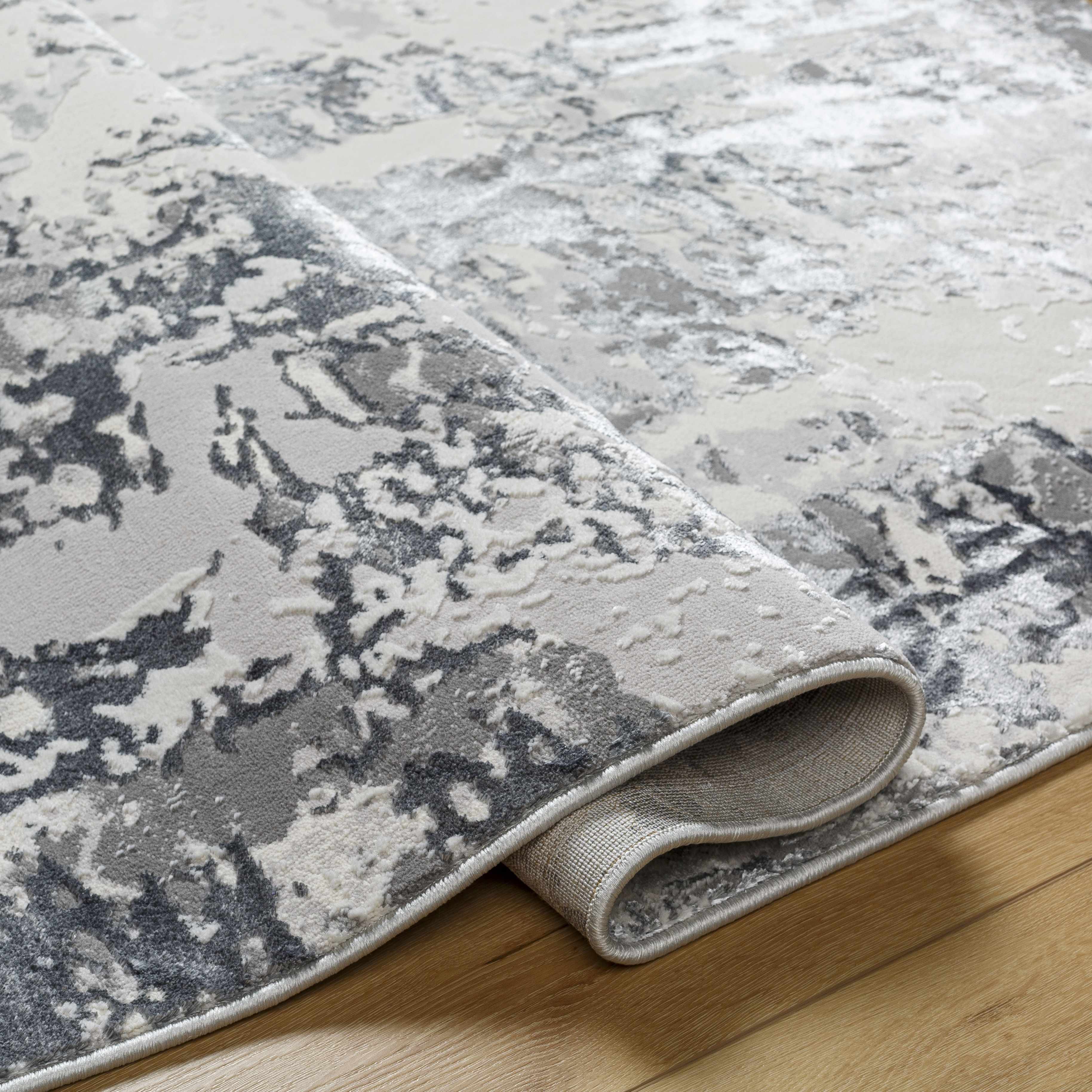 Junko Gray & Blue Marble Area Rug - Clearance - Image 12