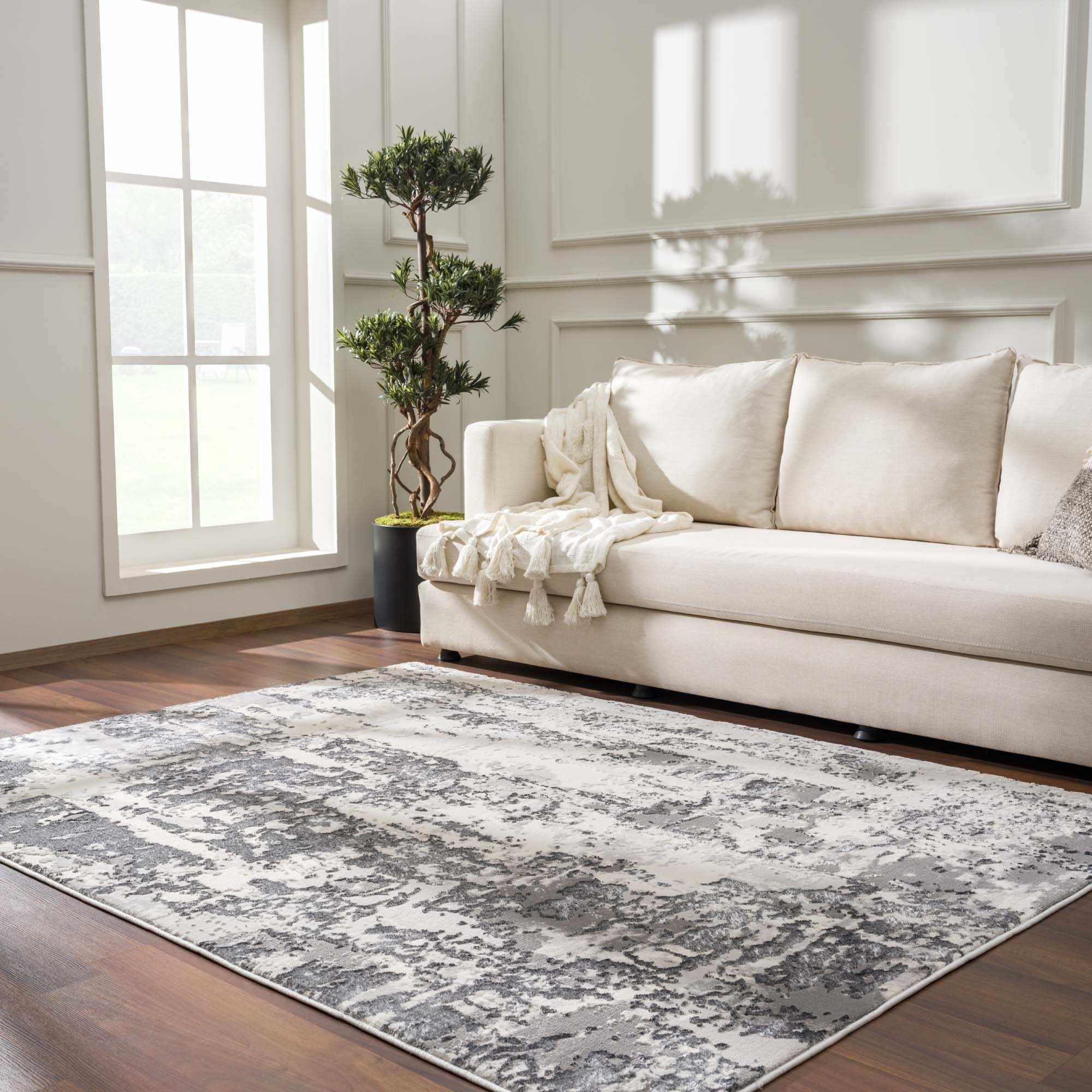 Junko Gray & Blue Marble Area Rug - Clearance - Image 2