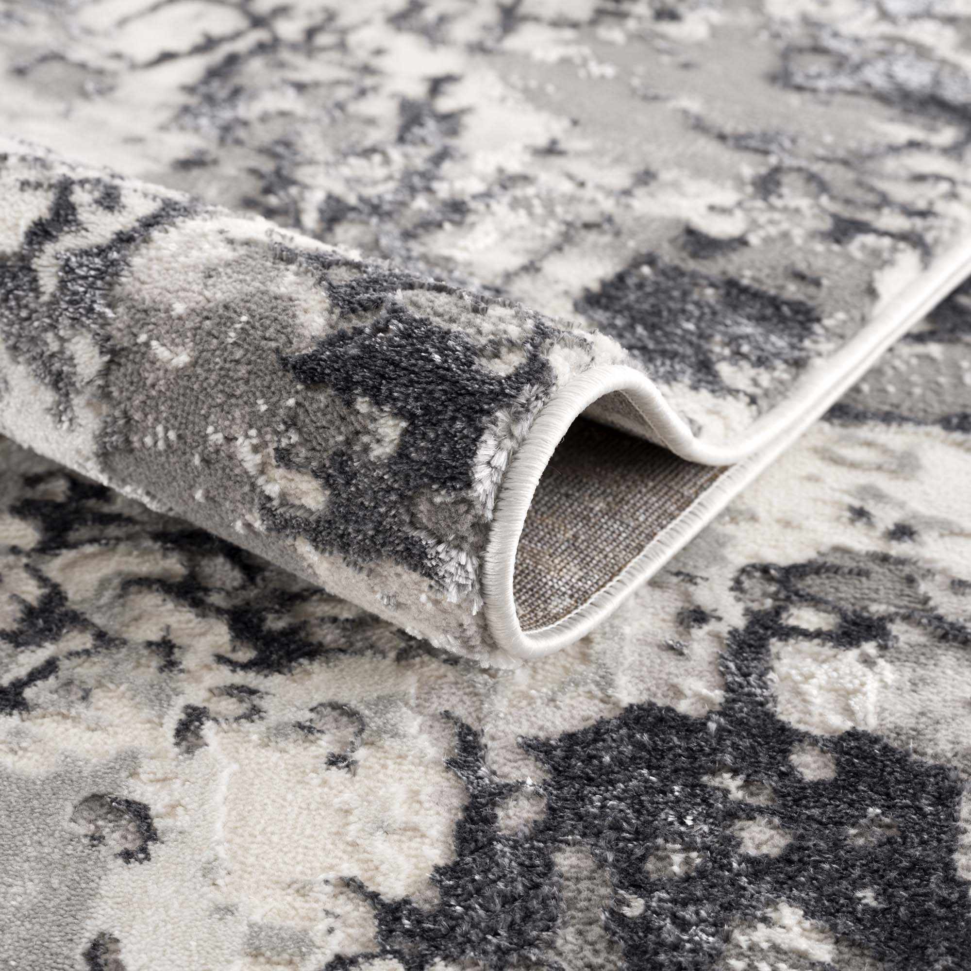 Junko Gray & Blue Marble Area Rug - Clearance - Image 4