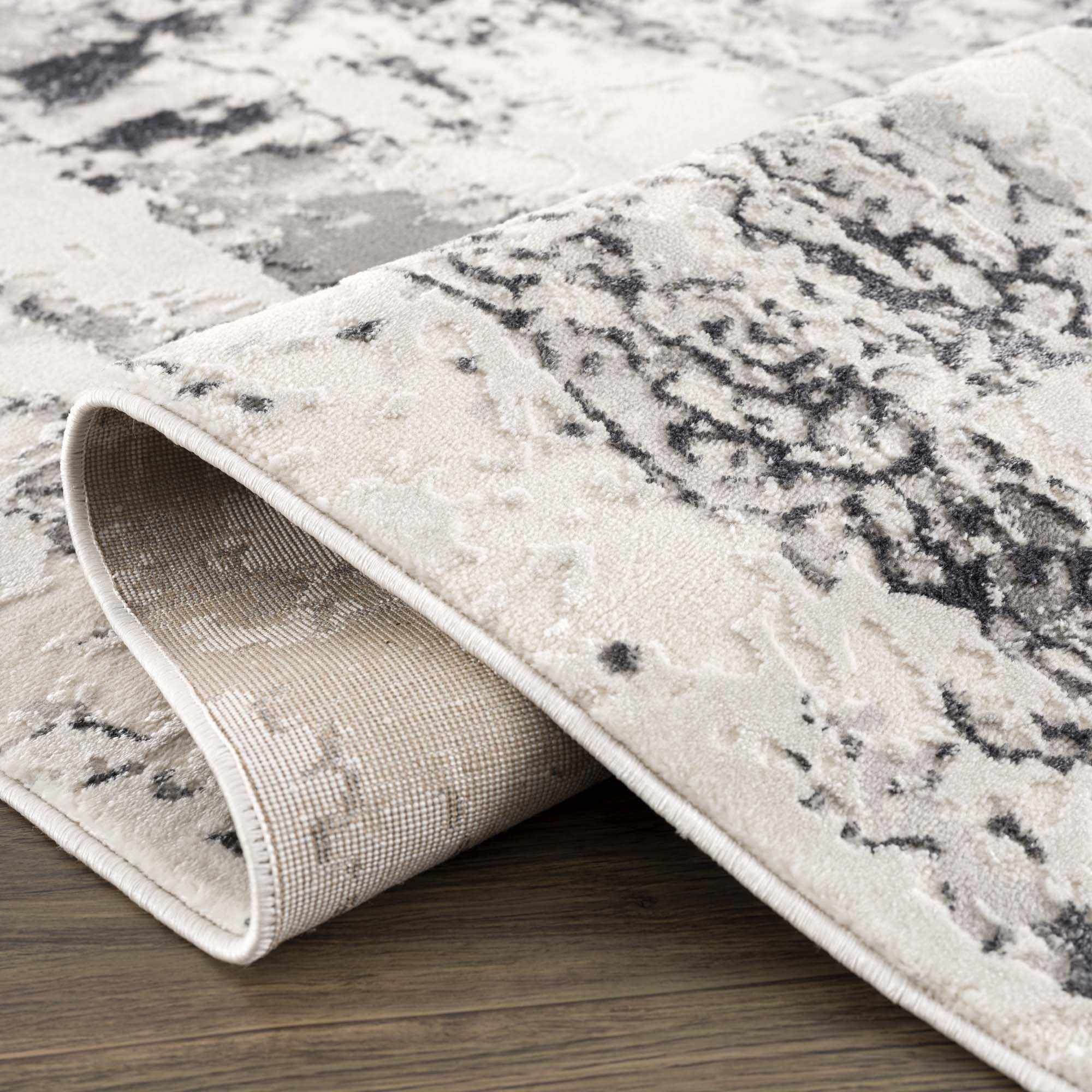 Junko Gray & Blue Marble Area Rug - Clearance - Image 5