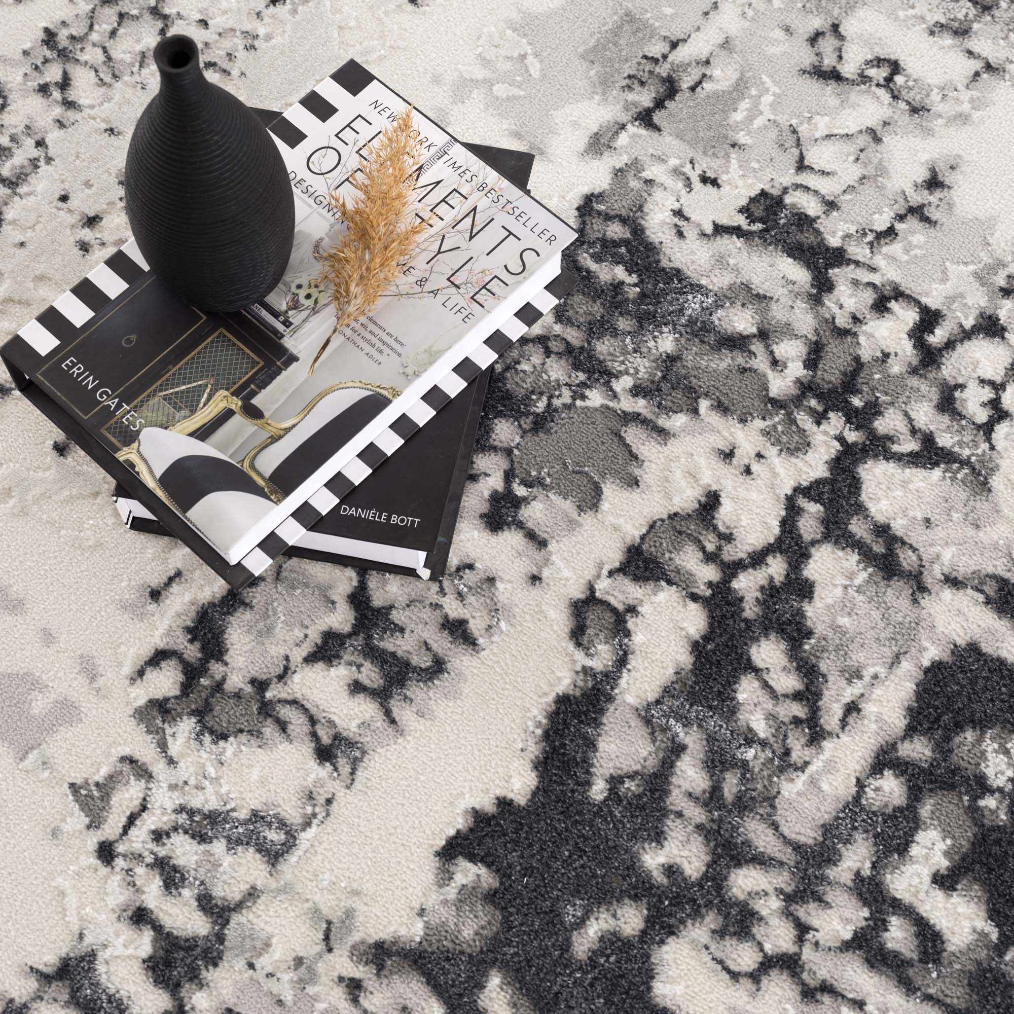 Junko Gray & Blue Marble Area Rug - Clearance - Image 8
