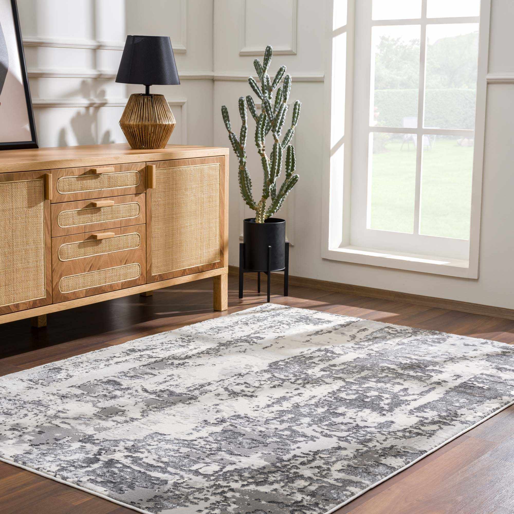 Junko Gray & Blue Marble Area Rug - Clearance - Image 9