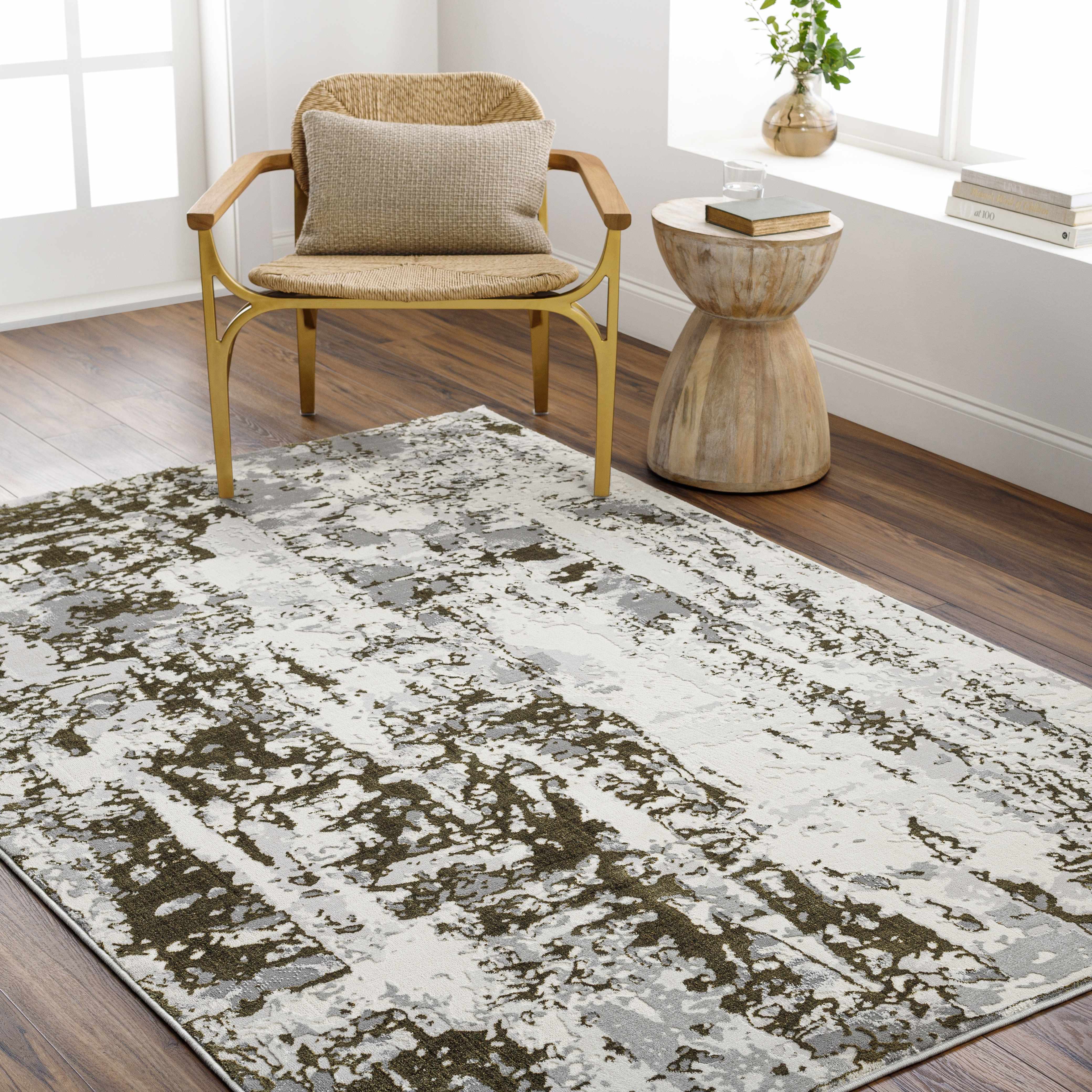 Junko Gray & Green Marble Area Rug - Clearance - Image 2