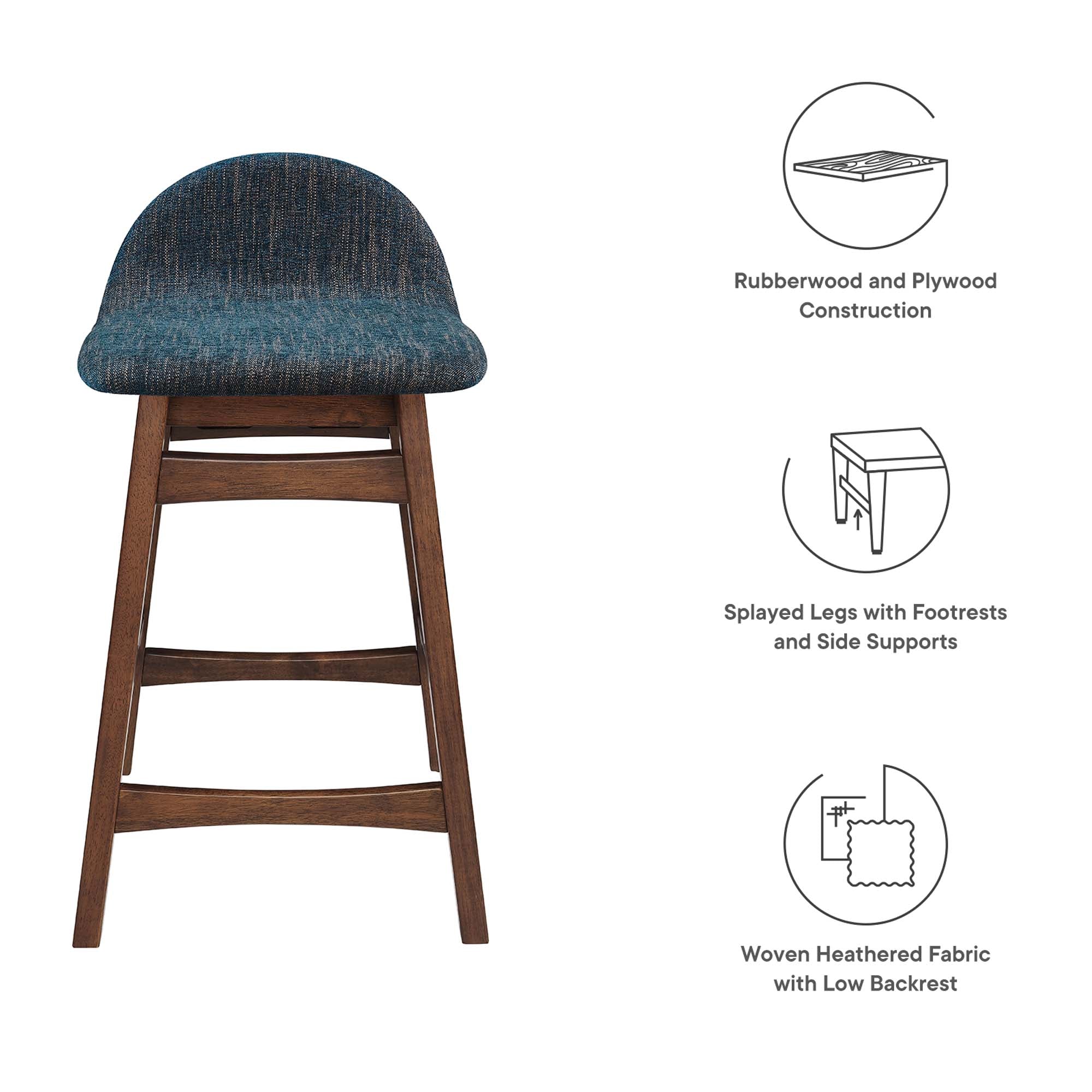 Juno Wood Counter Stool Set of 2 by Modway - Image 12