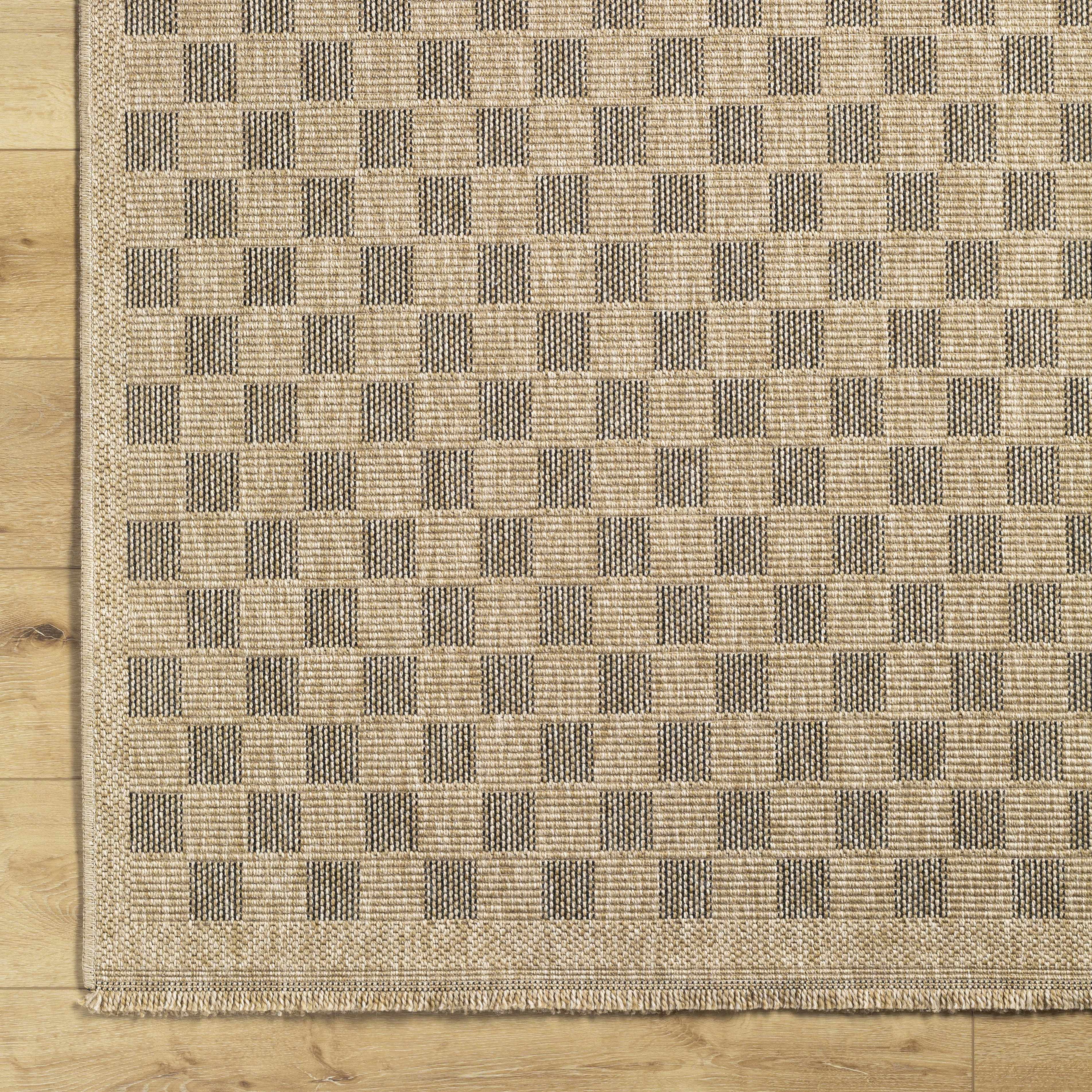 Jurek Beige & Brown Checkered Area Rug - Image 10