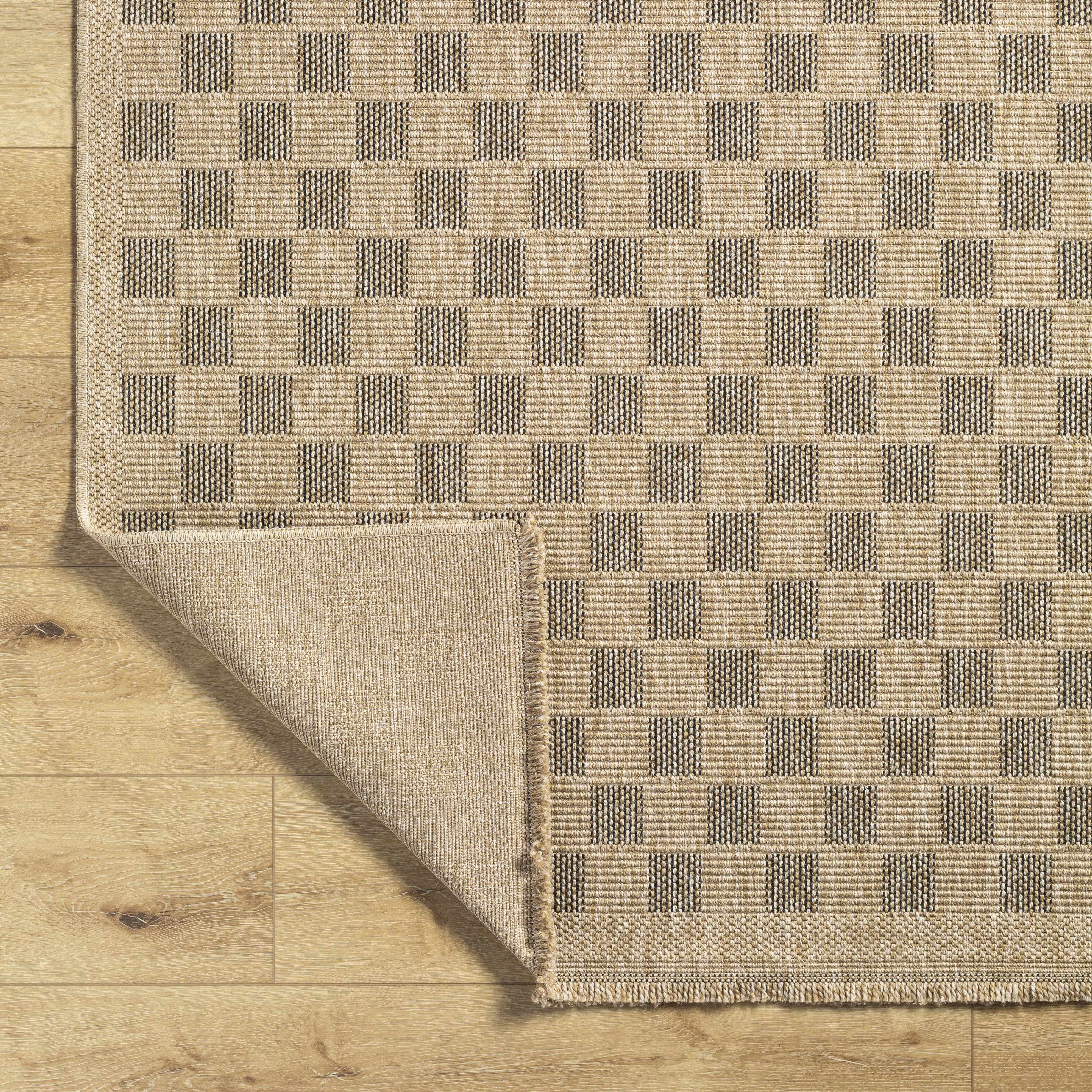 Jurek Beige & Brown Checkered Area Rug - Image 8