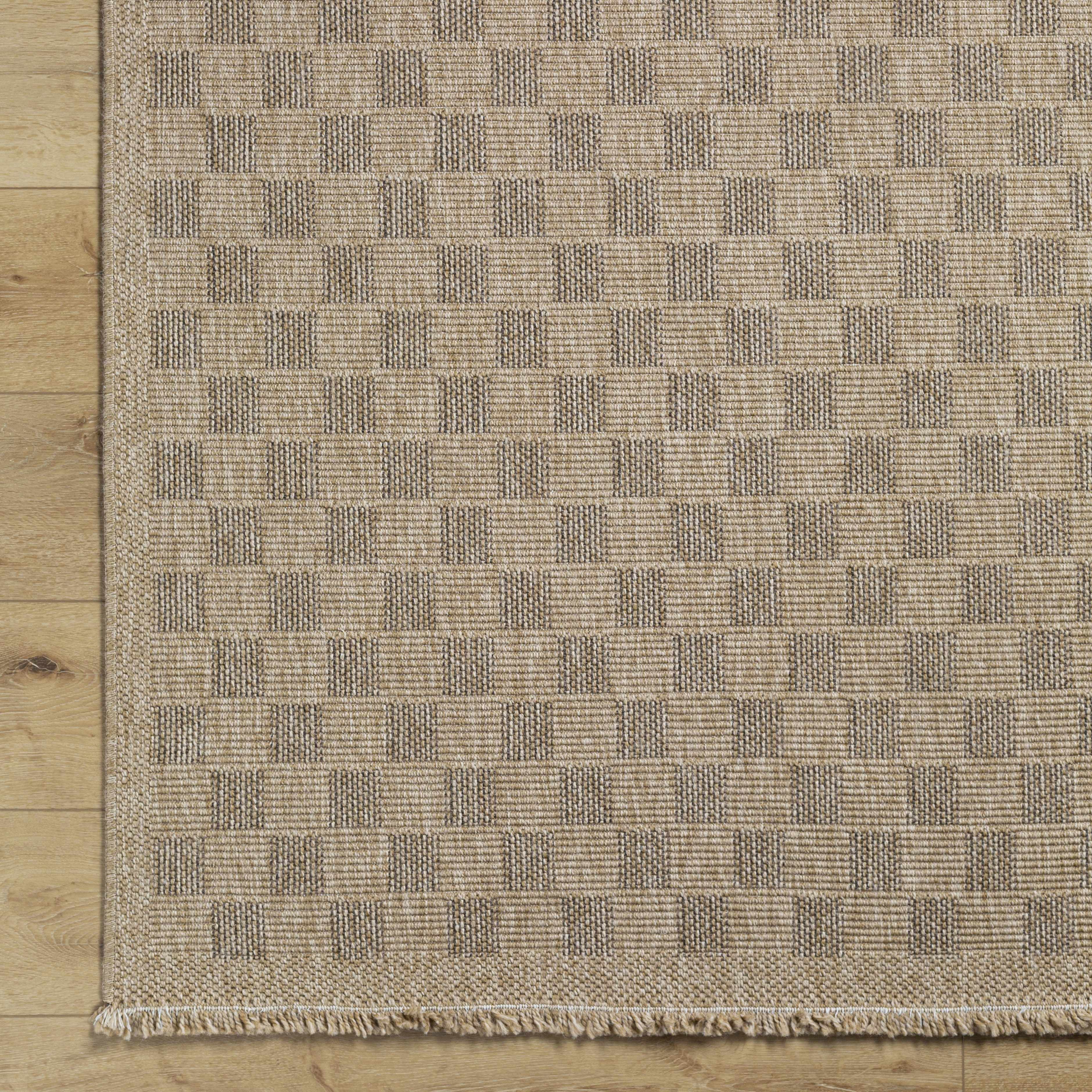 Jurek Beige Checkered Area Rug - Image 10