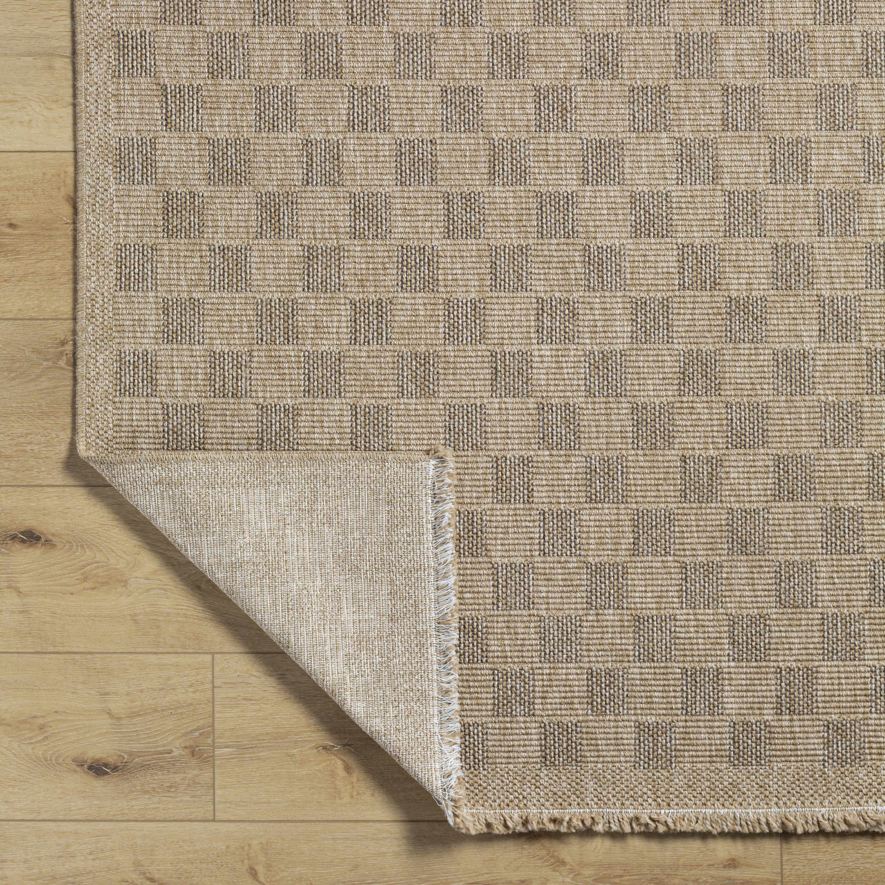 Jurek Beige Checkered Area Rug - Image 5
