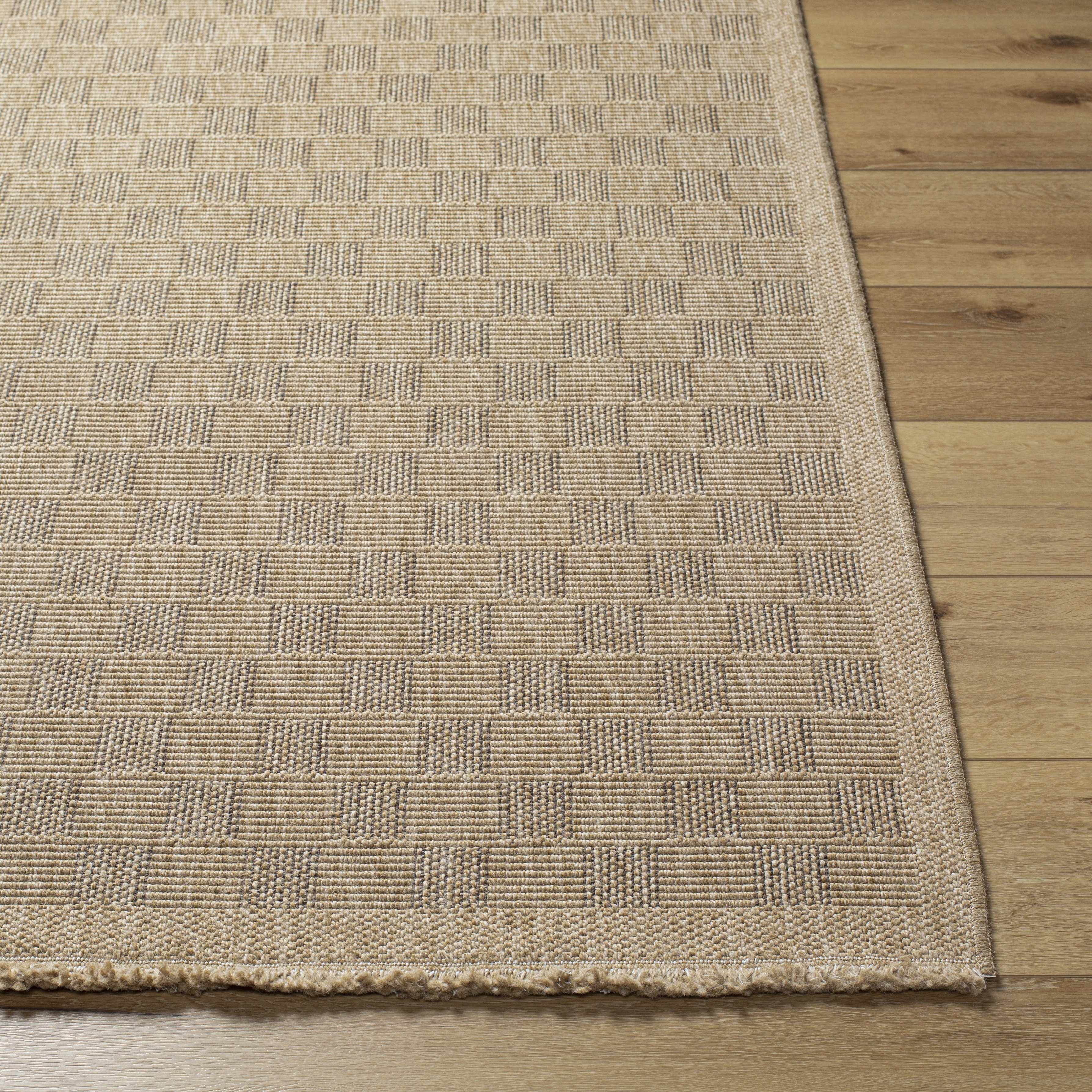 Jurek Beige Checkered Area Rug - Image 7